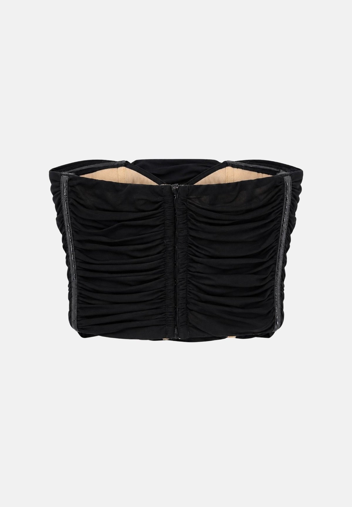 ELISABETTA FRANCHI Corpetto drappeggiato nero per donna con arricciature frontali e laccio al collo. TO09667E2 110 ELISABETTA FRANCHI