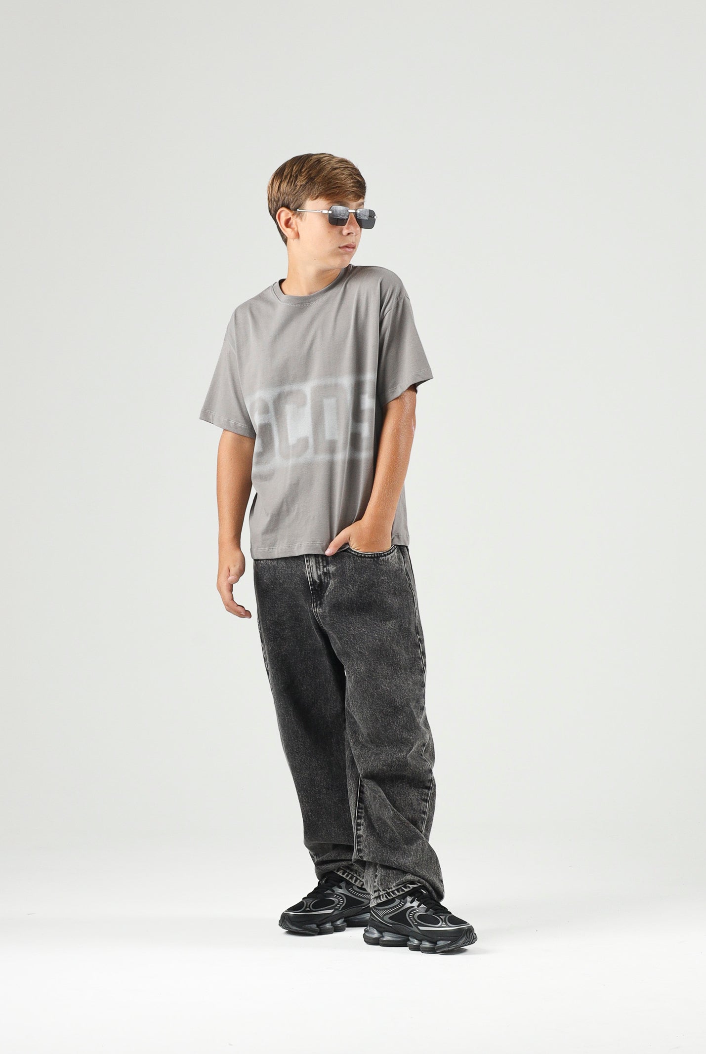 GCDS T-shirt LOGO Neutral Gray-Grey, grigio, per donna, ragazzi e bambini con logo iconico C2BJQC526J341 953I GCDS