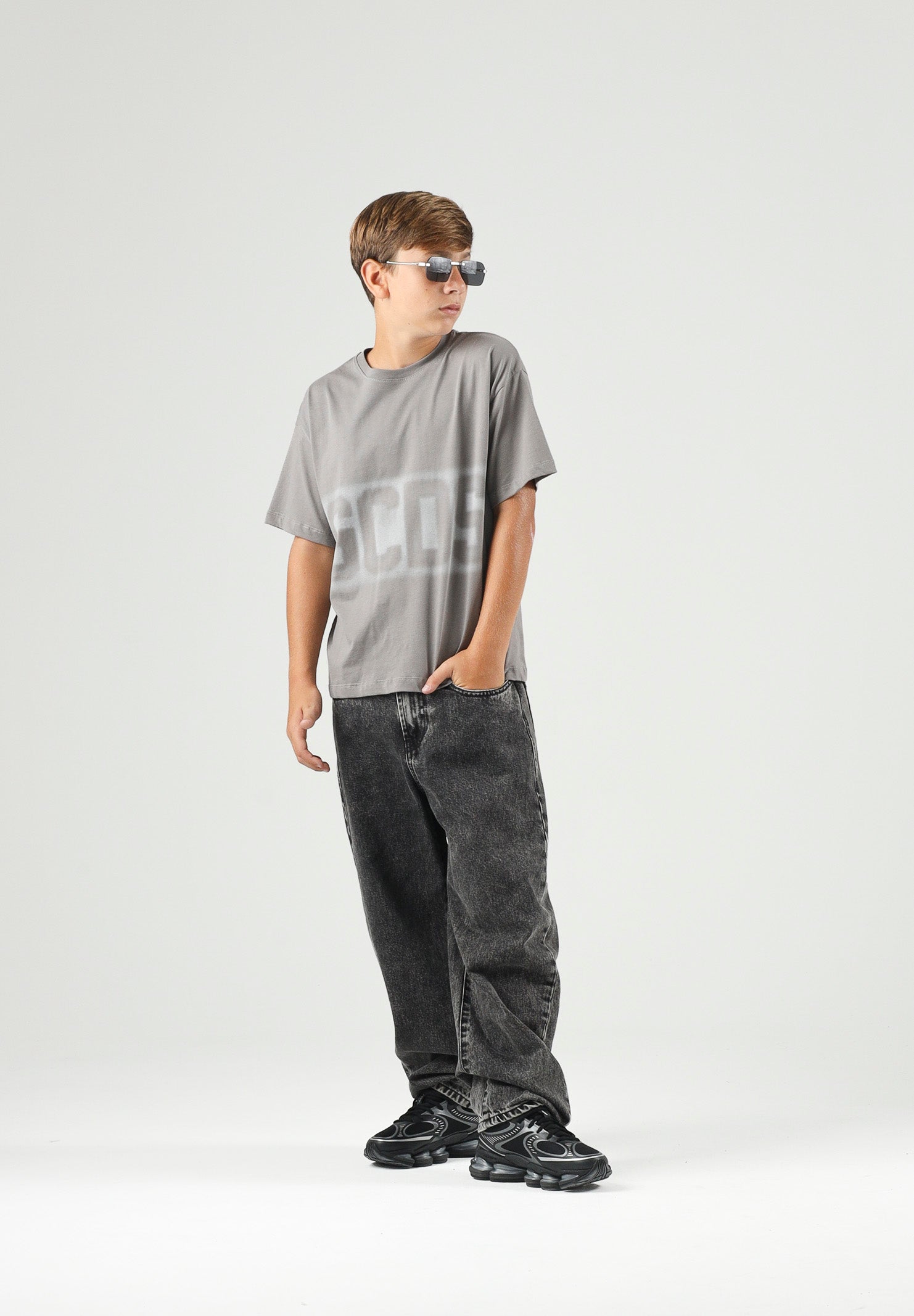 GCDS T-shirt LOGO Neutral Gray-Grey, grigio, per donna, ragazzi e bambini con logo iconico C2BJQC526J341 953I GCDS