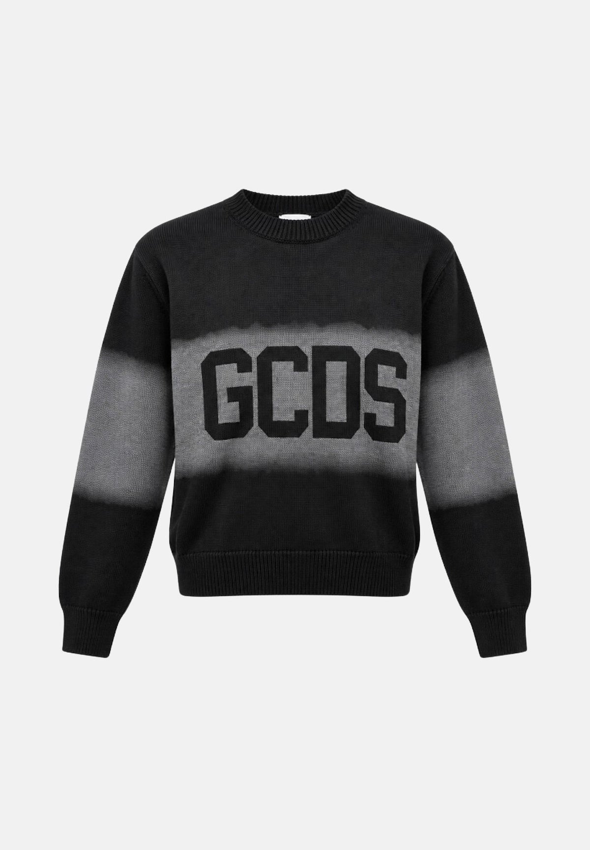 GCDS Felpa girocollo nera per uomo e donna con maxi logo C2MWQF134K155 999I GCDS