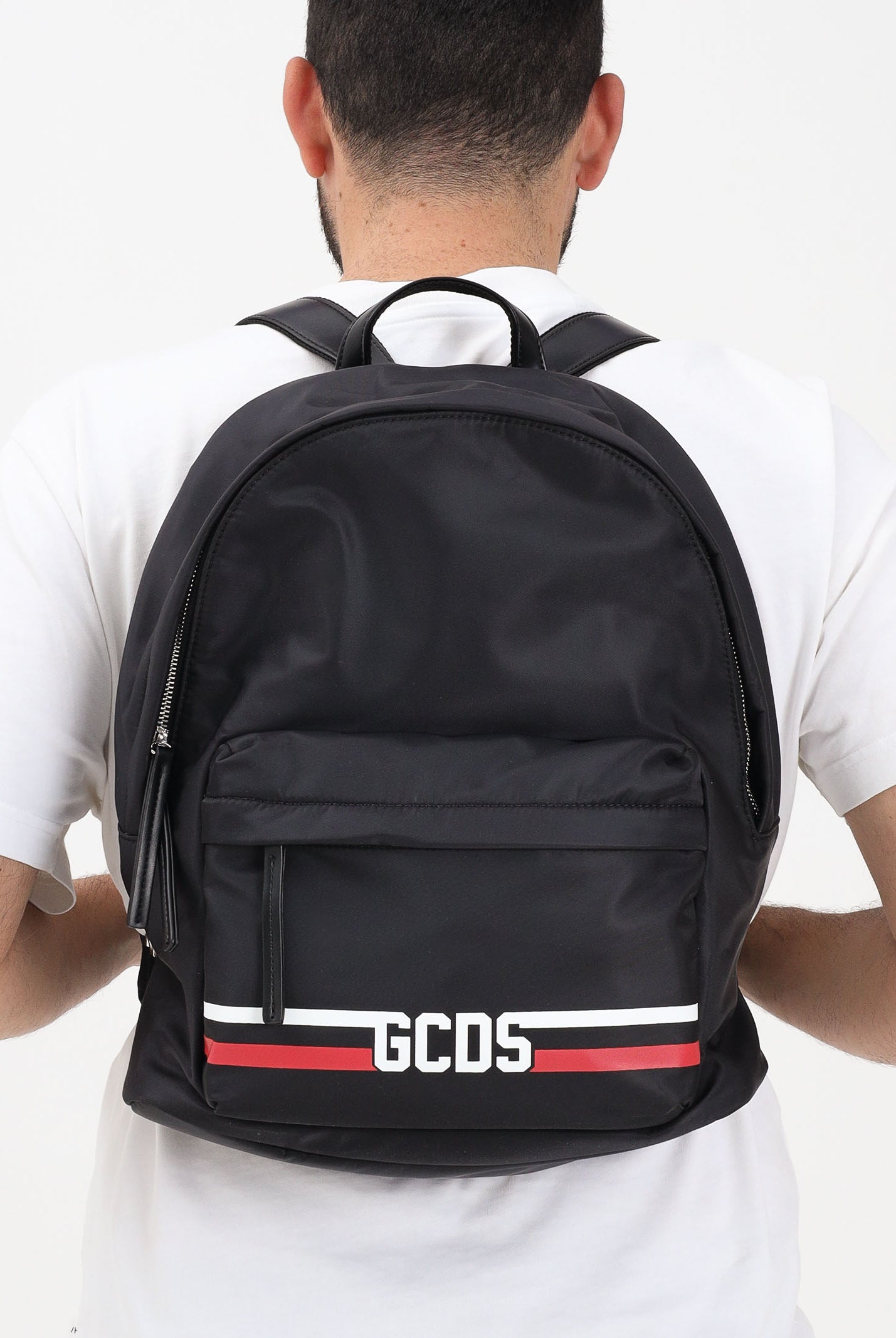 GCDS Zaino nero per uomo e donna con logo GCDSEB001 99 GCDS
