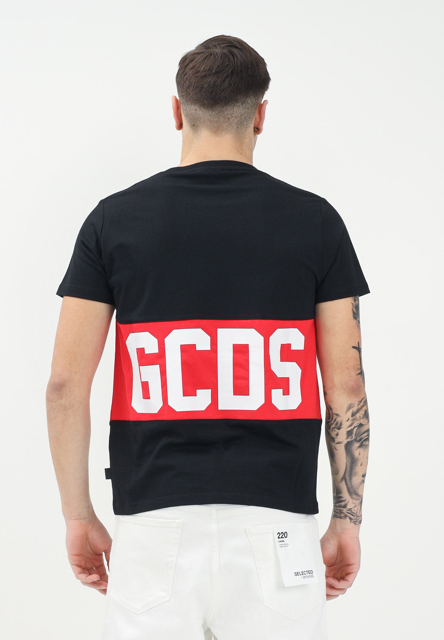 GCDS T-shirt a manica corta nera per uomo e donna con logo Z0MLQC140J101 999R GCDS