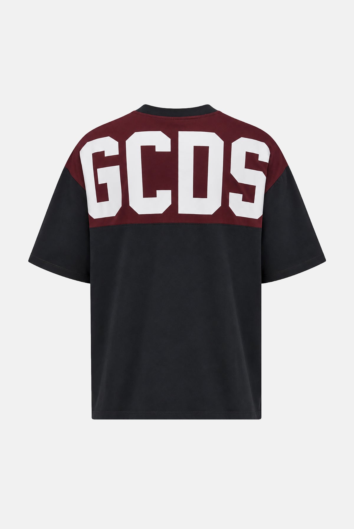 GCDS T-shirt OVERSIZE grigio scuro per uomo e donna con ricami logo sul petto. Z0MLQC214J080 990J GCDS
