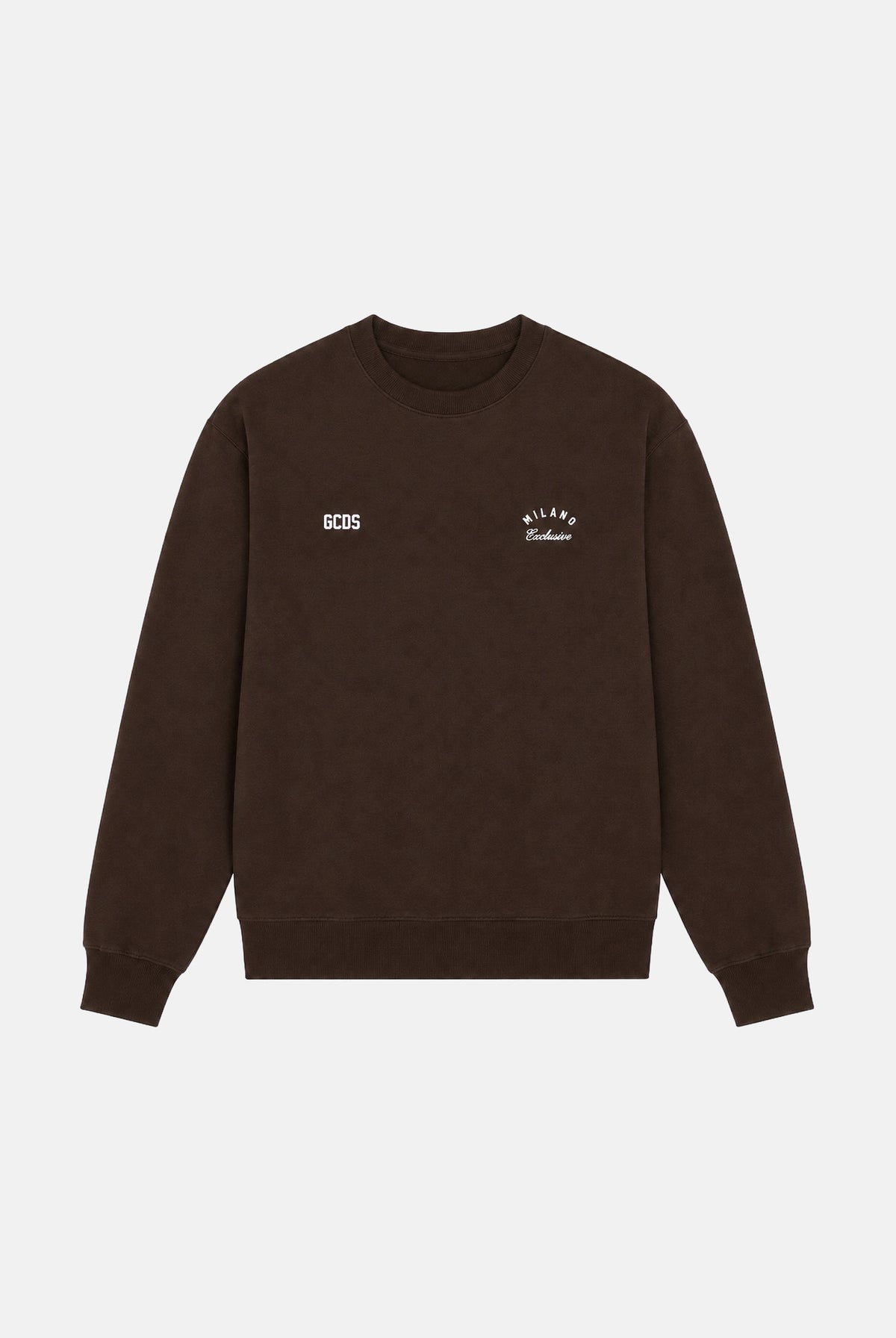 GCDS Felpa girocollo MINI LOGO SWEATSHIRT taupe-marrone per uomo e donna Z0MLQE215F245 393T GCDS