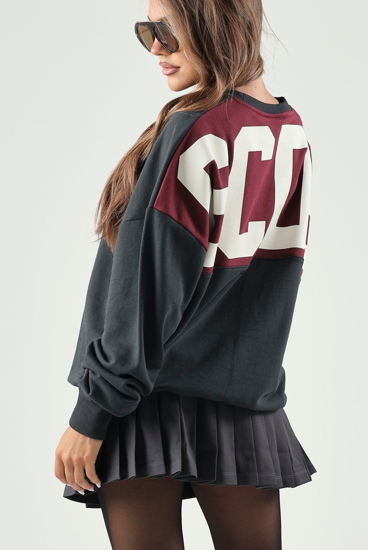 GCDS Felpa girocollo MINI LOGO SWEATSHIRT meteorite-blu notte per uomo e donna Z0MLQE215F245 990J GCDS