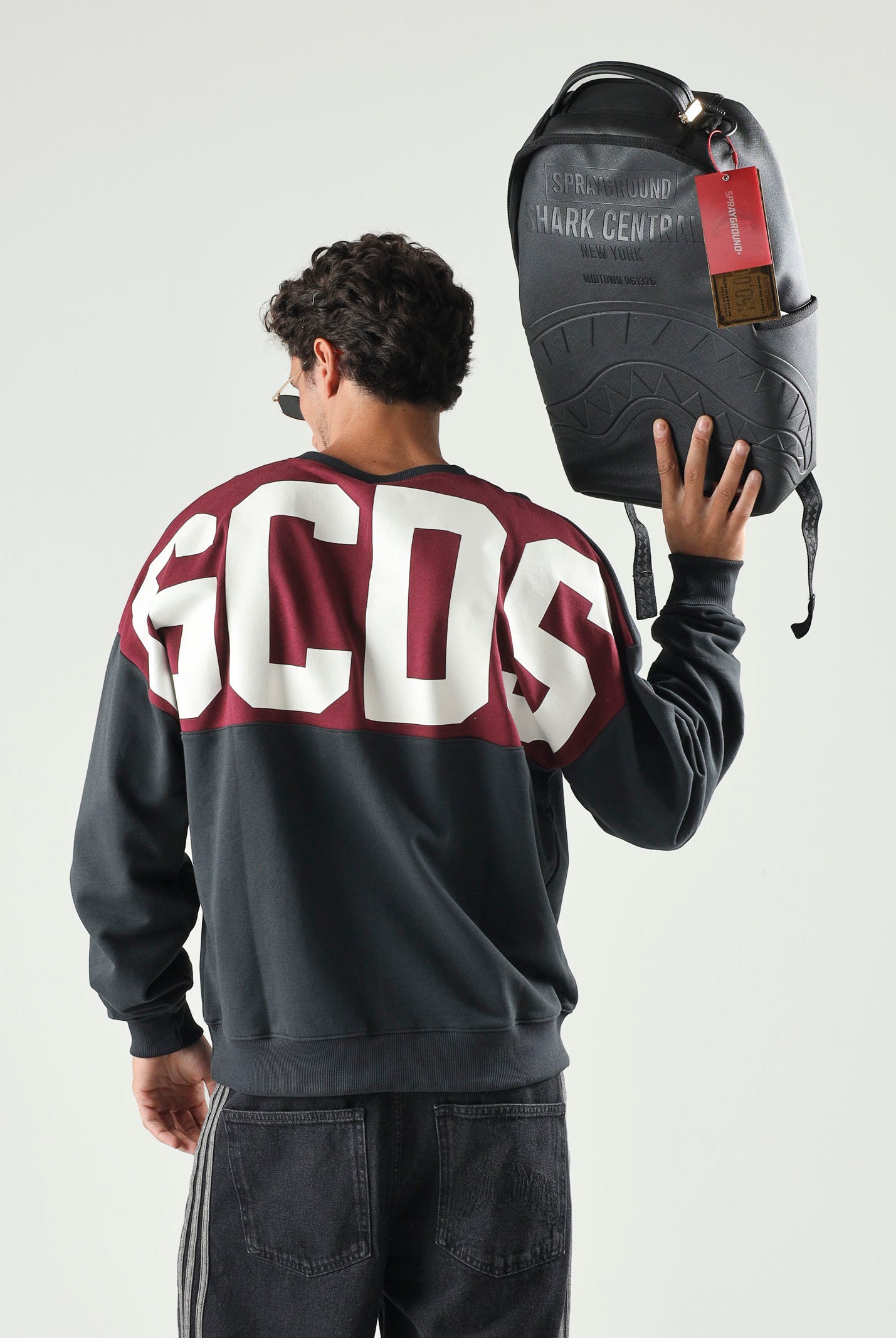 GCDS Felpa girocollo MINI LOGO SWEATSHIRT meteorite-blu notte per uomo e donna Z0MLQE215F245 990J GCDS