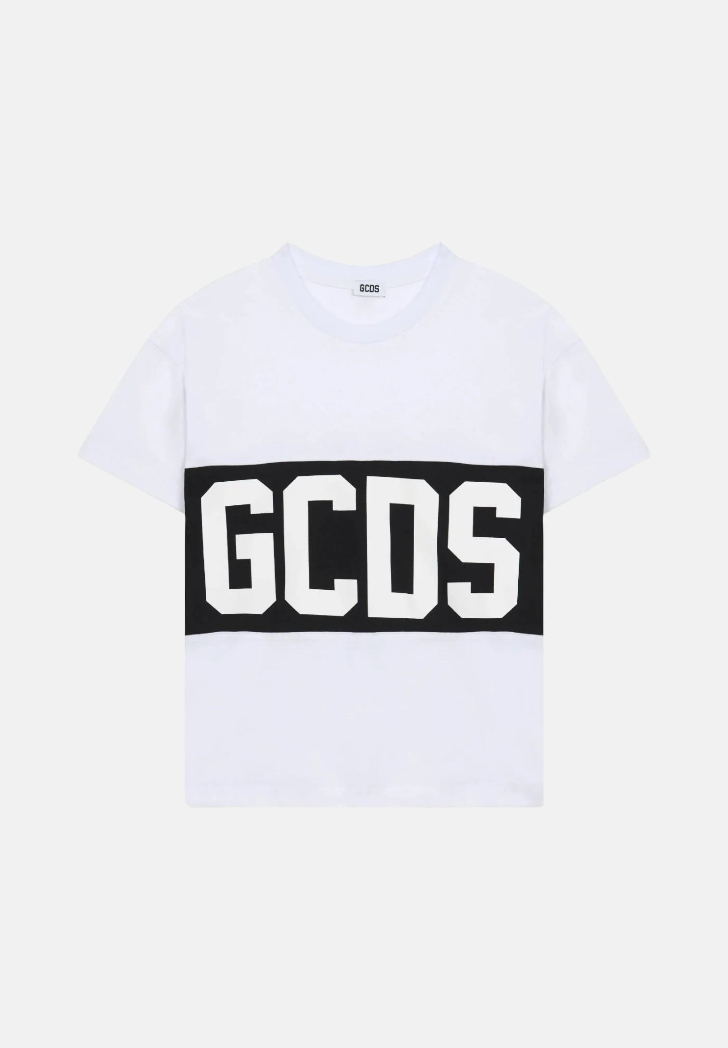 GCDS T-shirt a manica corta bianco per bambino e bambina con stampa logo GCDS Z0UKQC585J105 157B GCDS