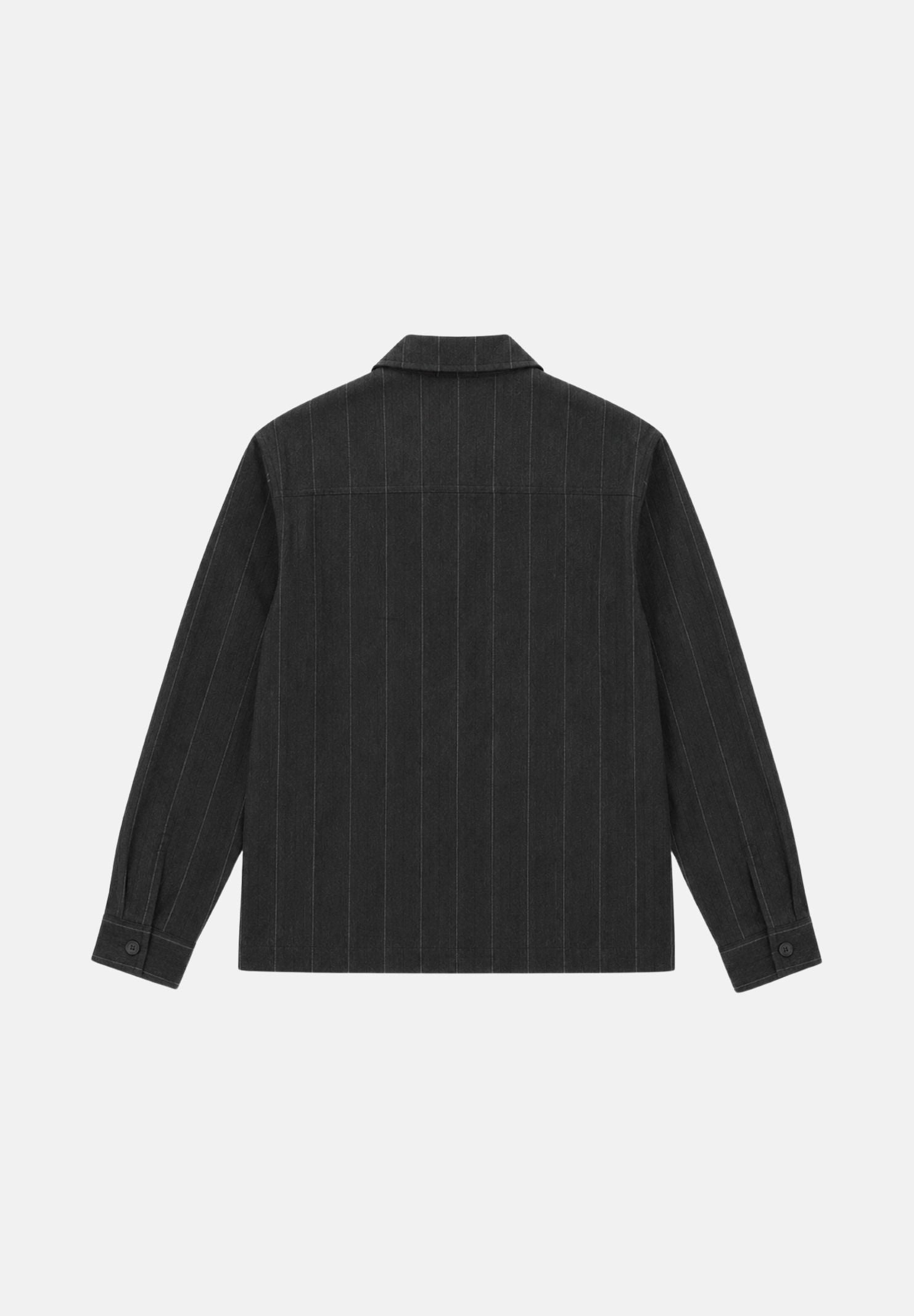 I'M BRIAN Camicia GESSATA grigio scuro da uomo con motivo a righe verticali tono su tono. CA3828 GR I'M BRIAN
