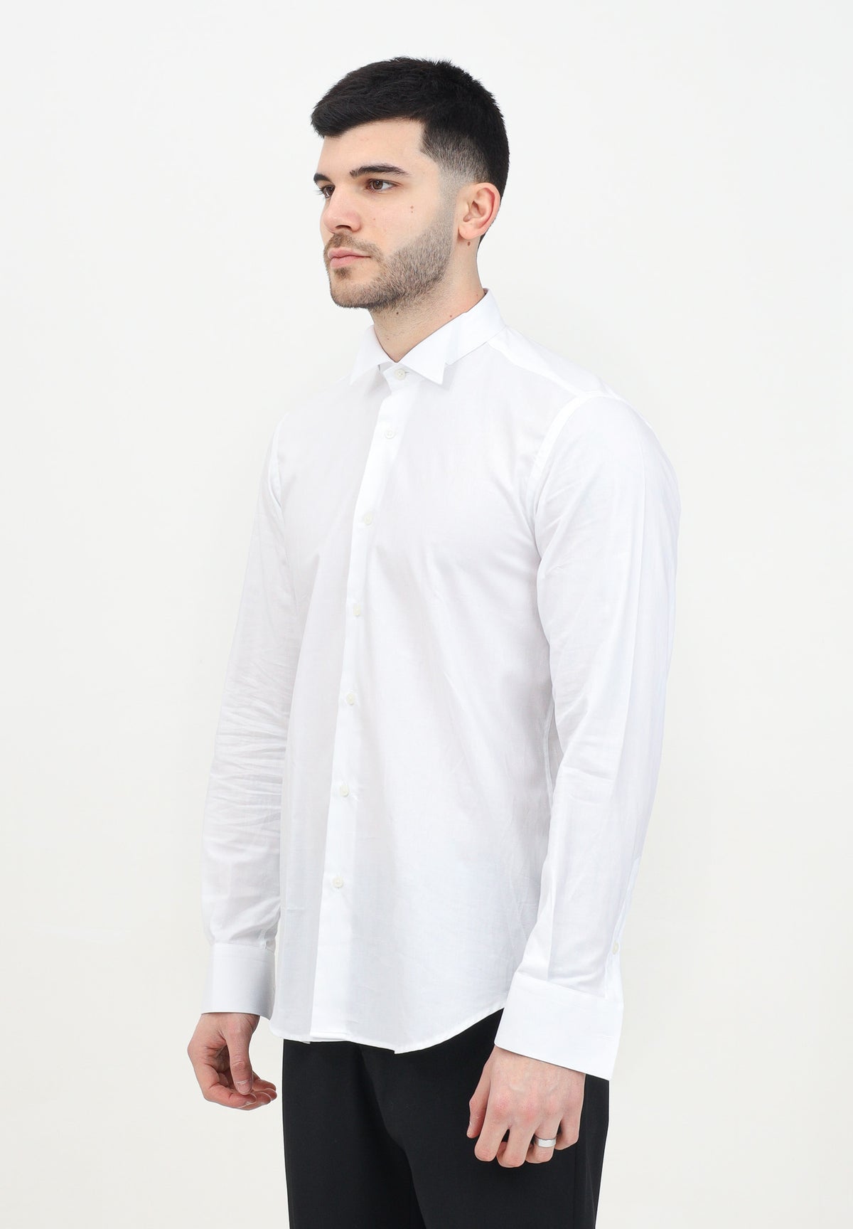 I'M BRIAN Camicia manica lunga bianca da uomo adatta per gemelli CA2939 BIANCO I'M BRIAN