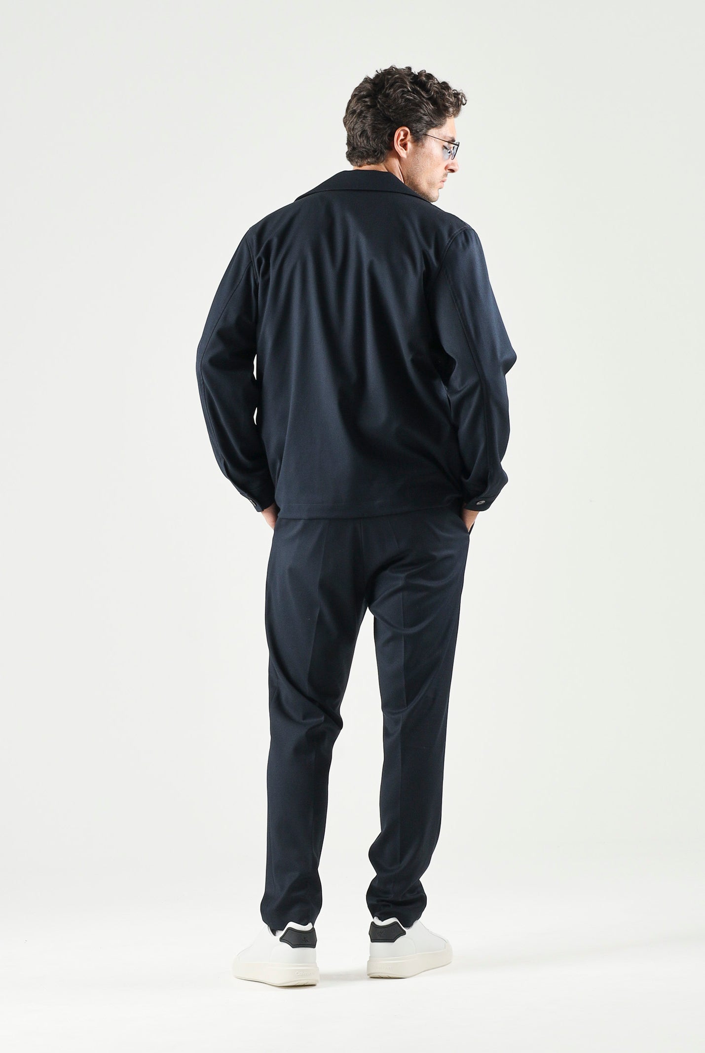 I'M BRIAN Camicia blu da uomo con tasca frontale con cerniera. CA3825 005 I'M BRIAN