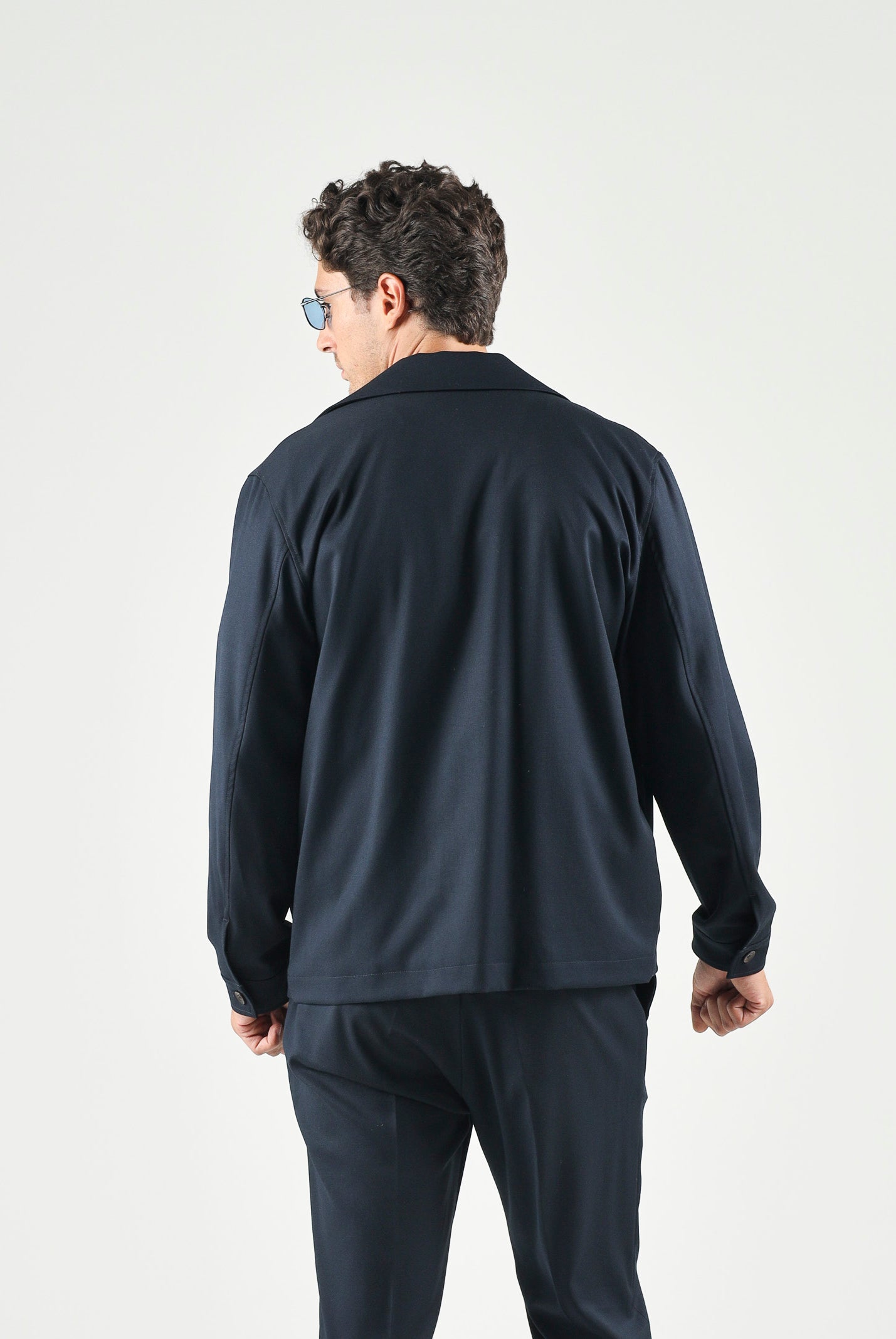 I'M BRIAN Camicia blu da uomo con tasca frontale con cerniera. CA3825 005 I'M BRIAN