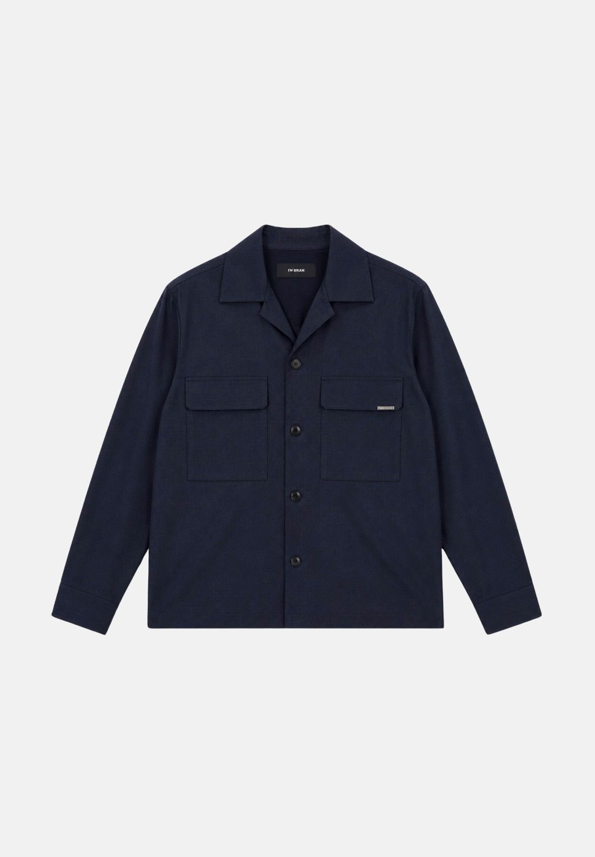 I'M BRIAN Camicia a maniche lunghe blu navy scuro da uomo , colletto classico, chiusura frontale con bottoni e tasche applicate sul petto.<BR/> CA3825 005 I'M BRIAN