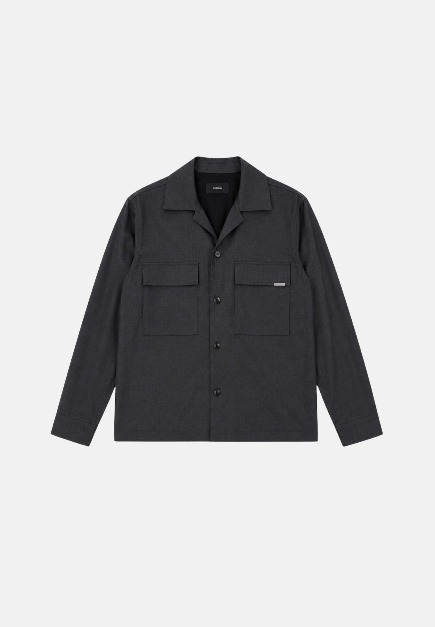 I'M BRIAN Camicia grigia da uomo con tasca frontale con cerniera. CA3825 008 I'M BRIAN