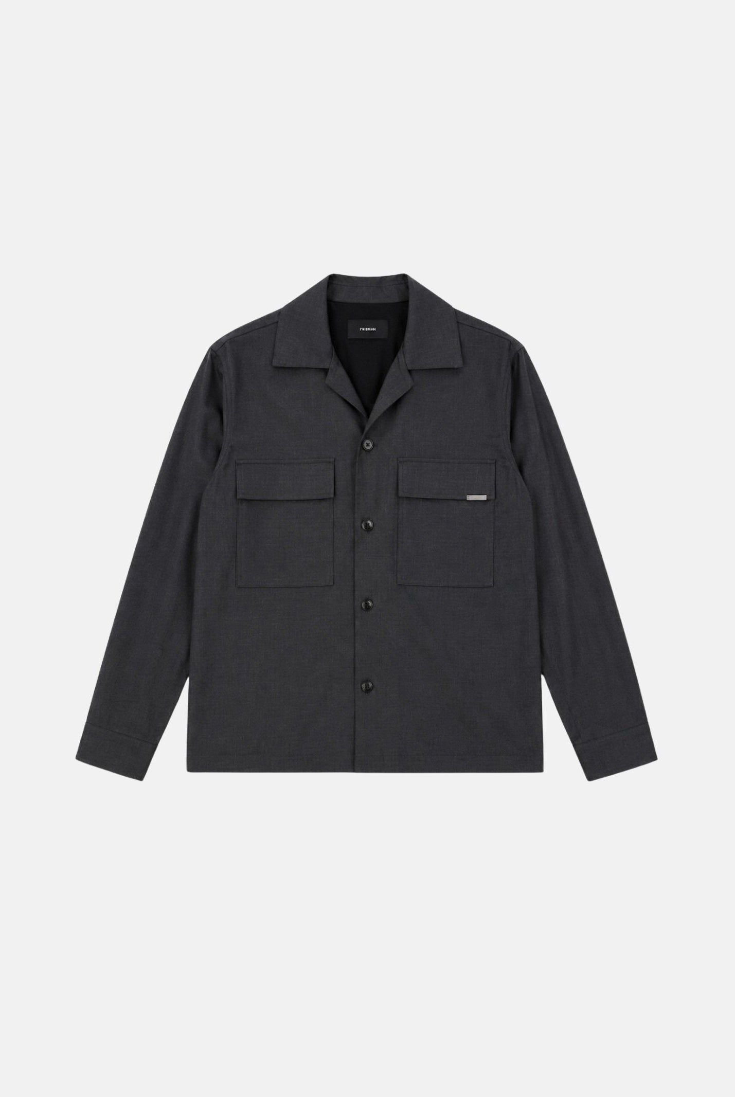 I'M BRIAN Camicia grigia da uomo con tasca frontale con cerniera. CA3825 008 I'M BRIAN