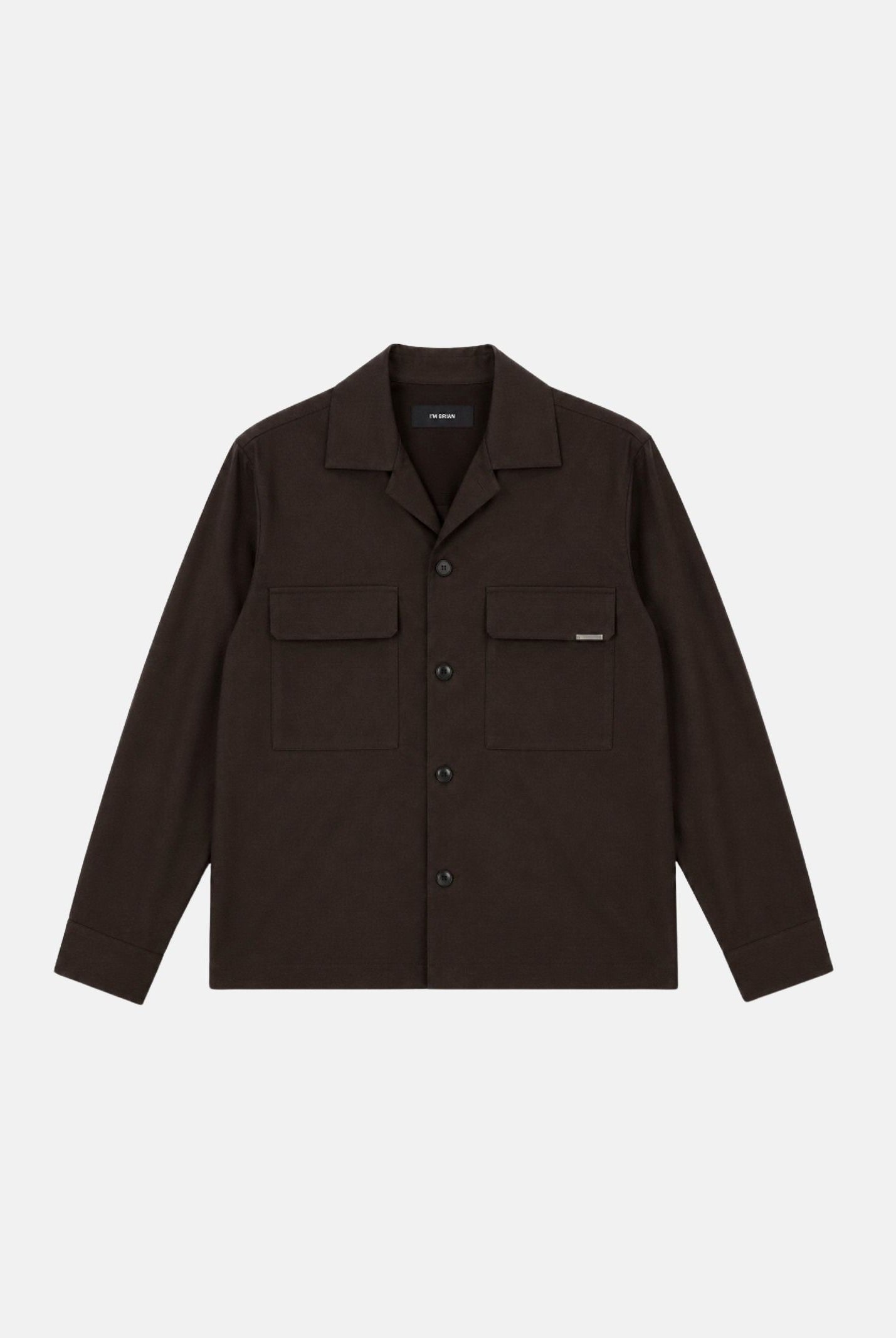I'M BRIAN Camicia moro-marrone da uomo con tasca frontale con cerniera. CA3825 020 I'M BRIAN