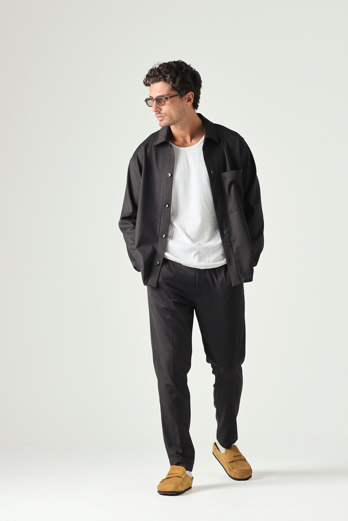 I'M BRIAN Camicia moro-marrone da uomo con taschino laterale CA3827 020 I'M BRIAN