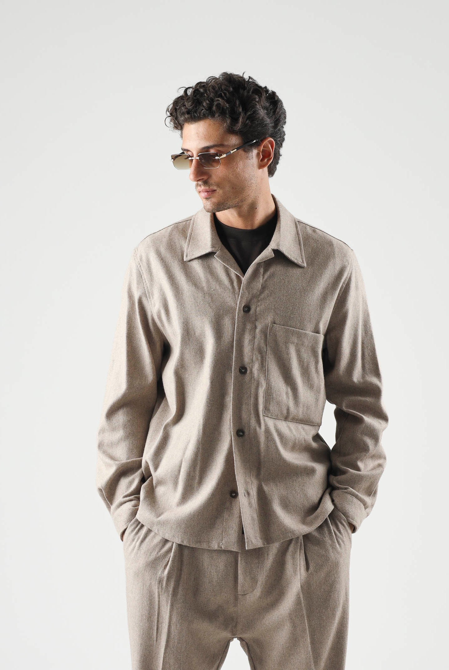 I'M BRIAN Camicia CAMICIA OVERSHIRT beige beige, colore basico beige, uomo. CA3829 0025 I'M BRIAN