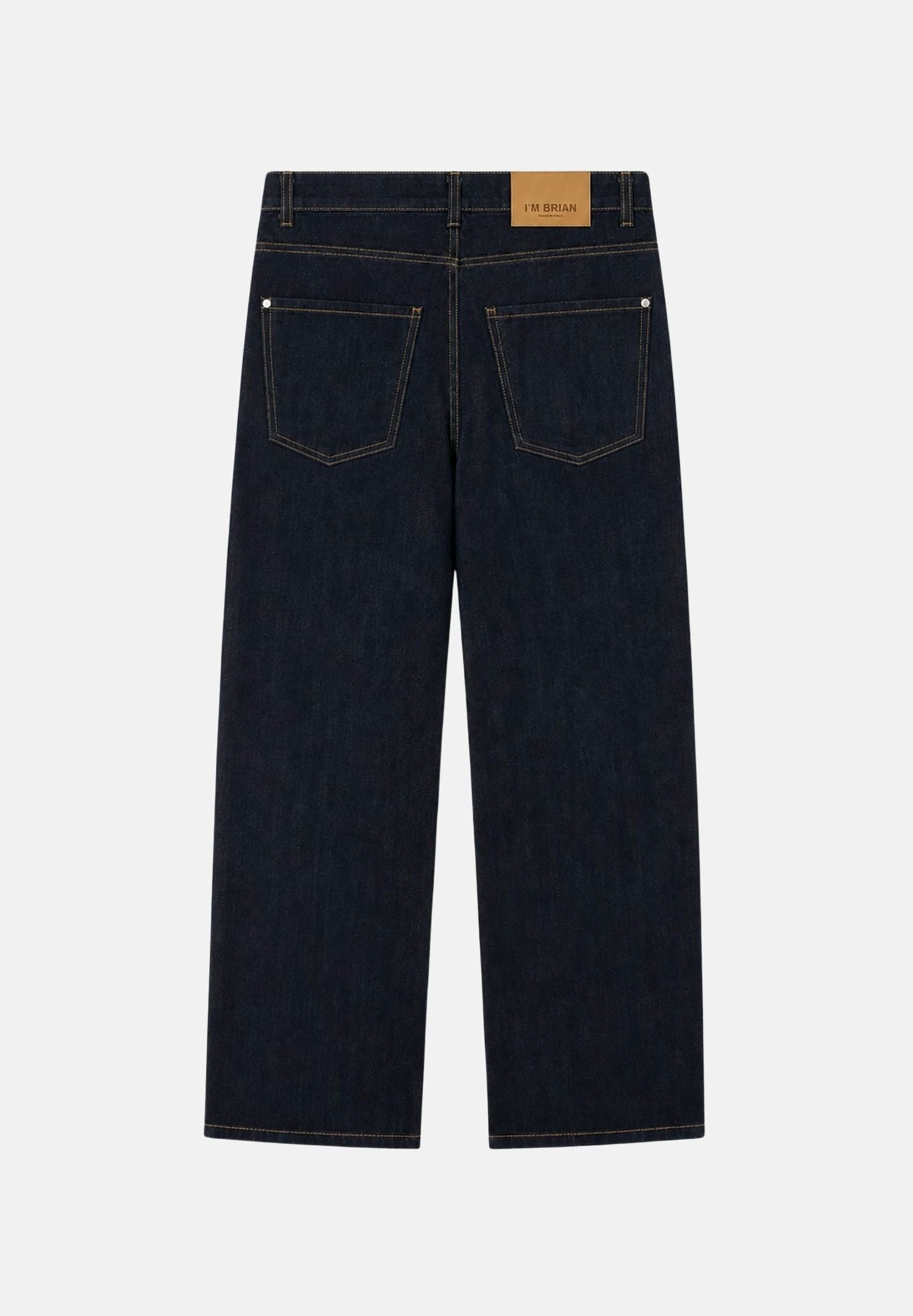 I'M BRIAN Jeans gamba dritta nero da uomo con classica costruzione cinque tasche. ERIKL2526 LAV2526 I'M BRIAN