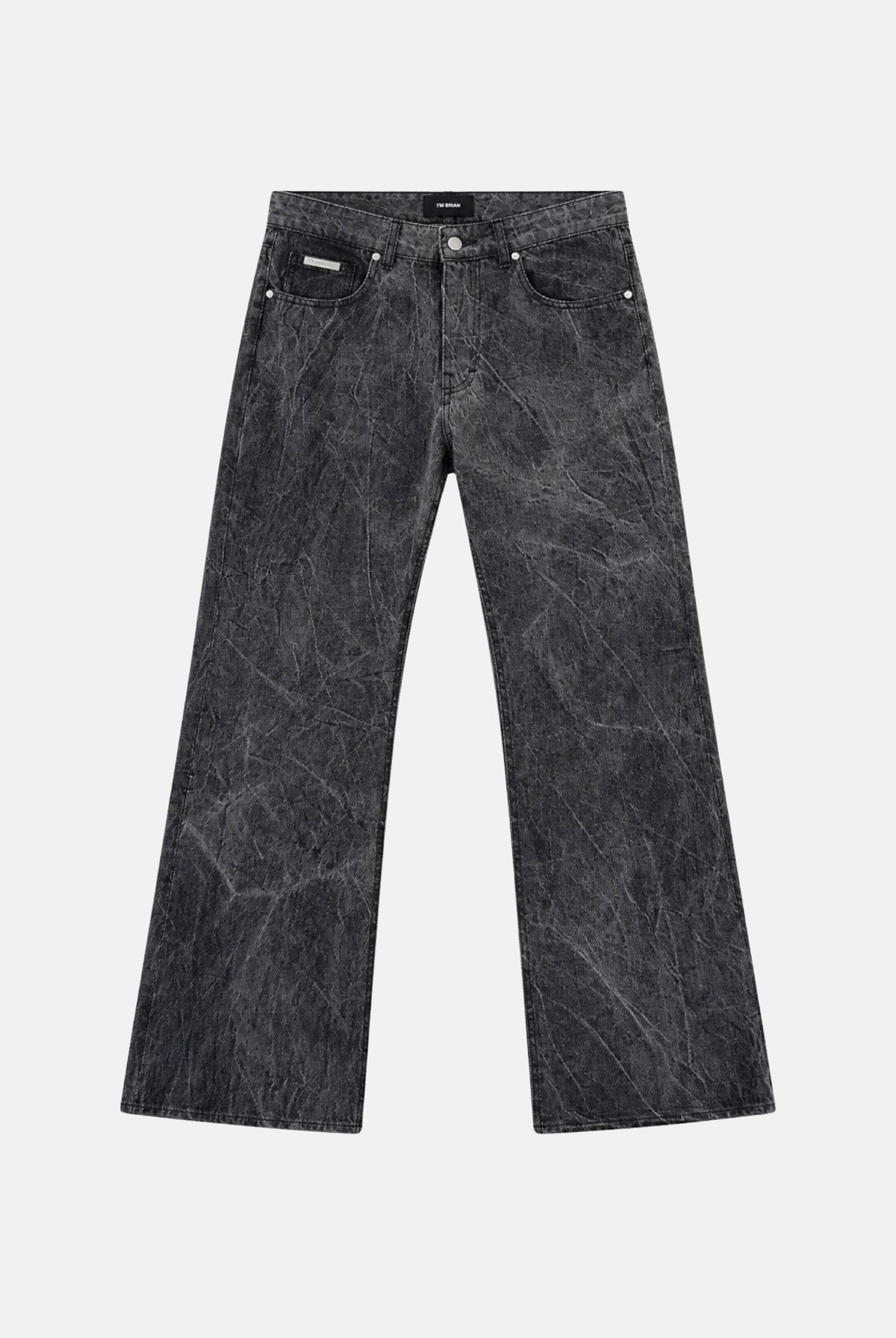 I'M BRIAN Jeans nero per uomo e donna con lavaggio scuro slavato, taglio flared a zampa e dettagli sartoriali FLARE1926 LAV1926 I'M BRIAN