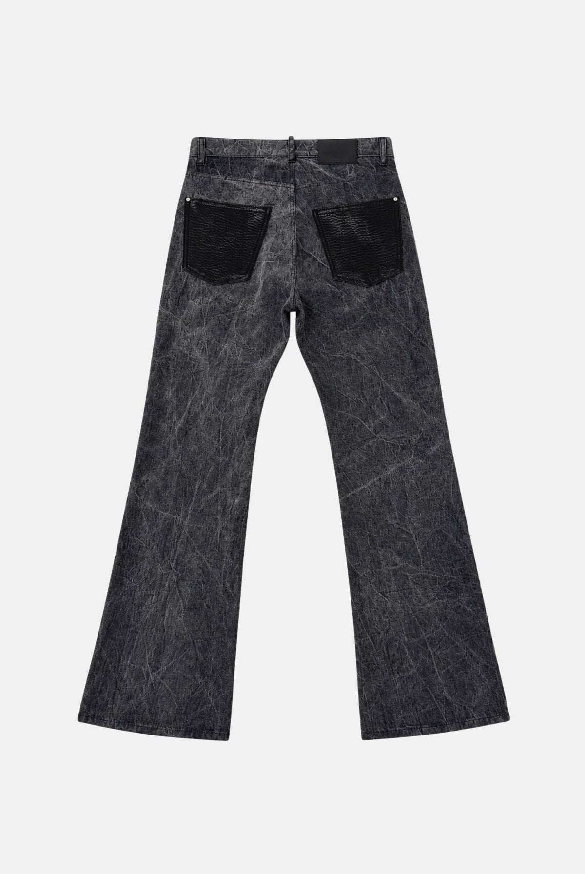 I'M BRIAN Jeans nero per uomo e donna con lavaggio scuro slavato, taglio flared a zampa e dettagli sartoriali FLARE1926 LAV1926 I'M BRIAN