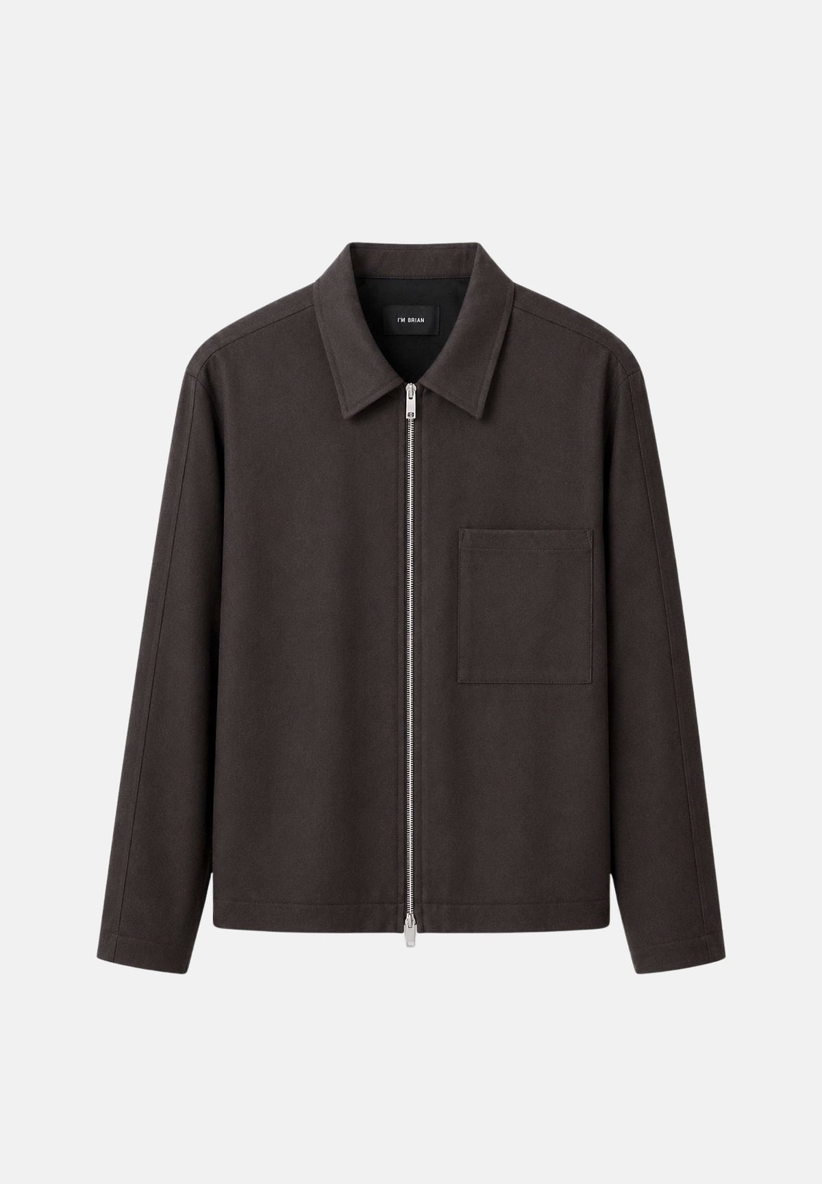 I'M BRIAN Giubbotto con zip moro da uomo in tinta unita <BR/> GIU3870 020 I'M BRIAN