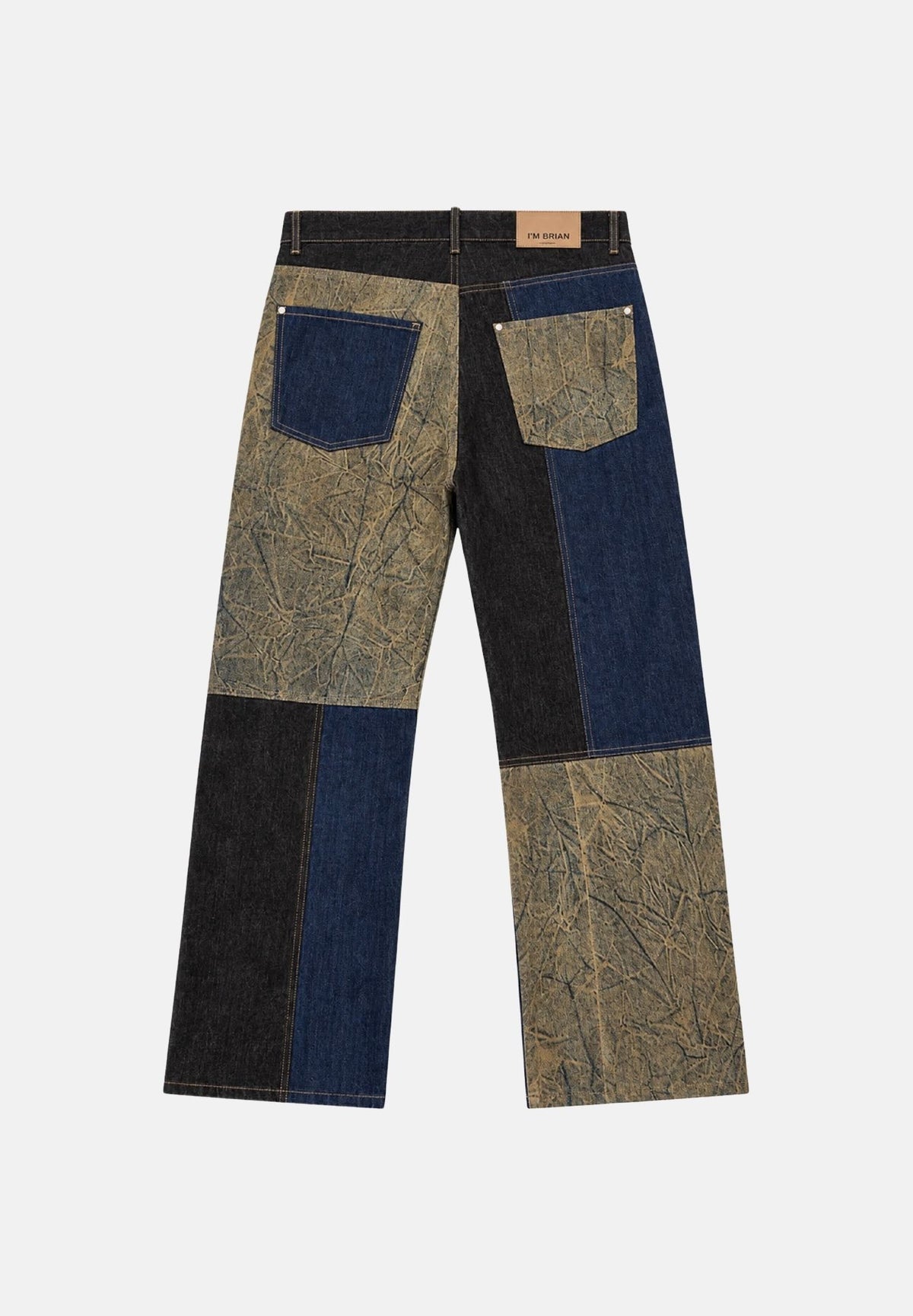I'M BRIAN Jeans PATCHWORK BAGGY blu denim per uomo con inserti patchwork in lavaggi differenti. JASON1526 LAV1526 I'M BRIAN