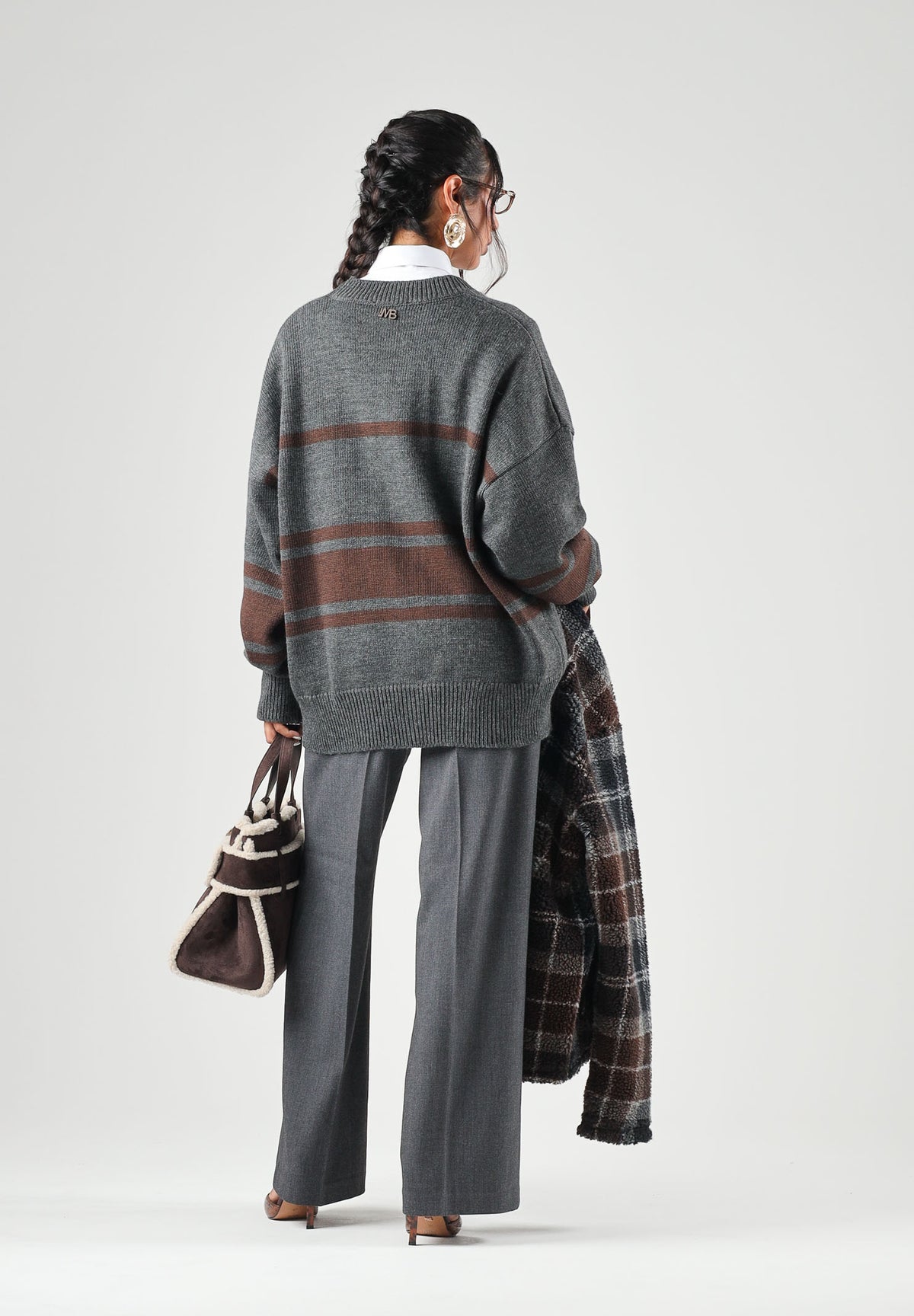 I'M BRIAN Cardigan corto grigio per uomo e donna con scollo a V, chiusura frontale con bottoni e fantasia MA3808 GR I'M BRIAN