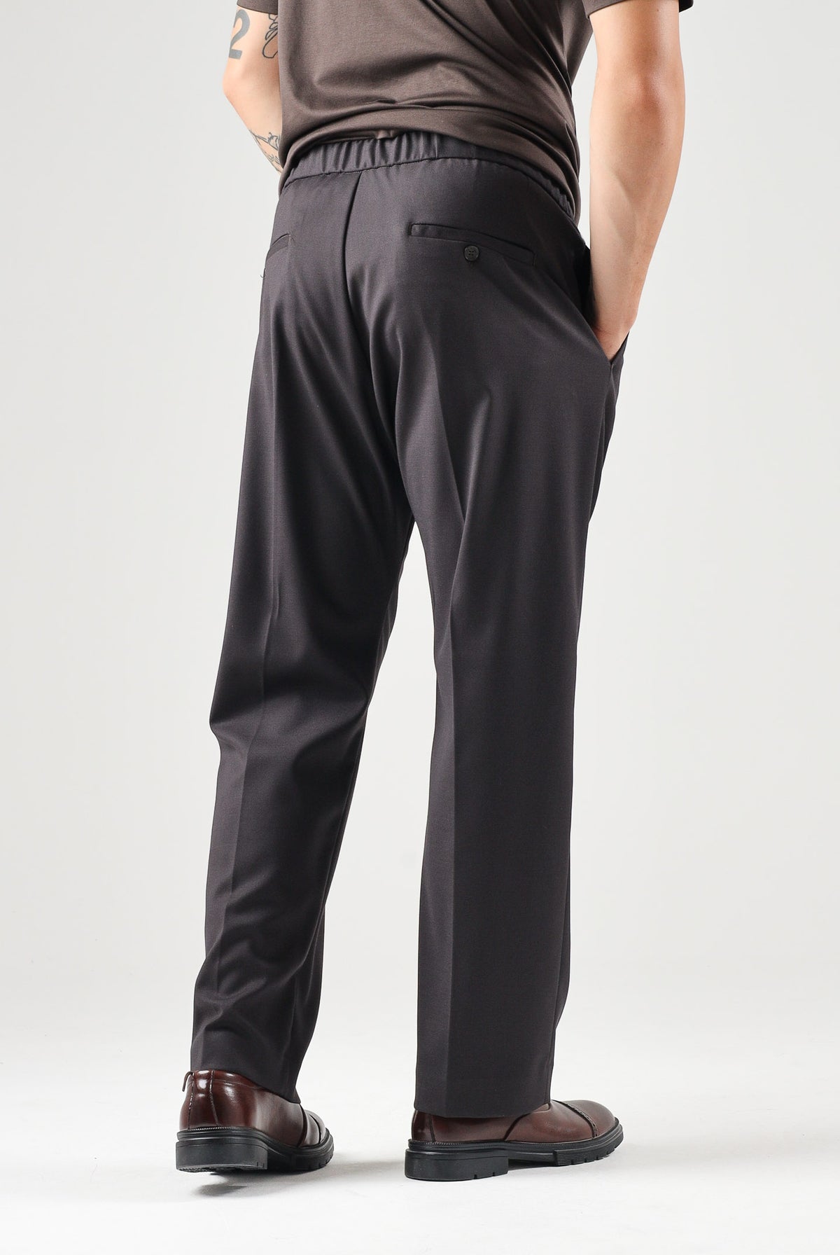I'M BRIAN Pantaloni moro-marrone per uomo con vita elasticizzata e coulisse. PA3889 020 I'M BRIAN