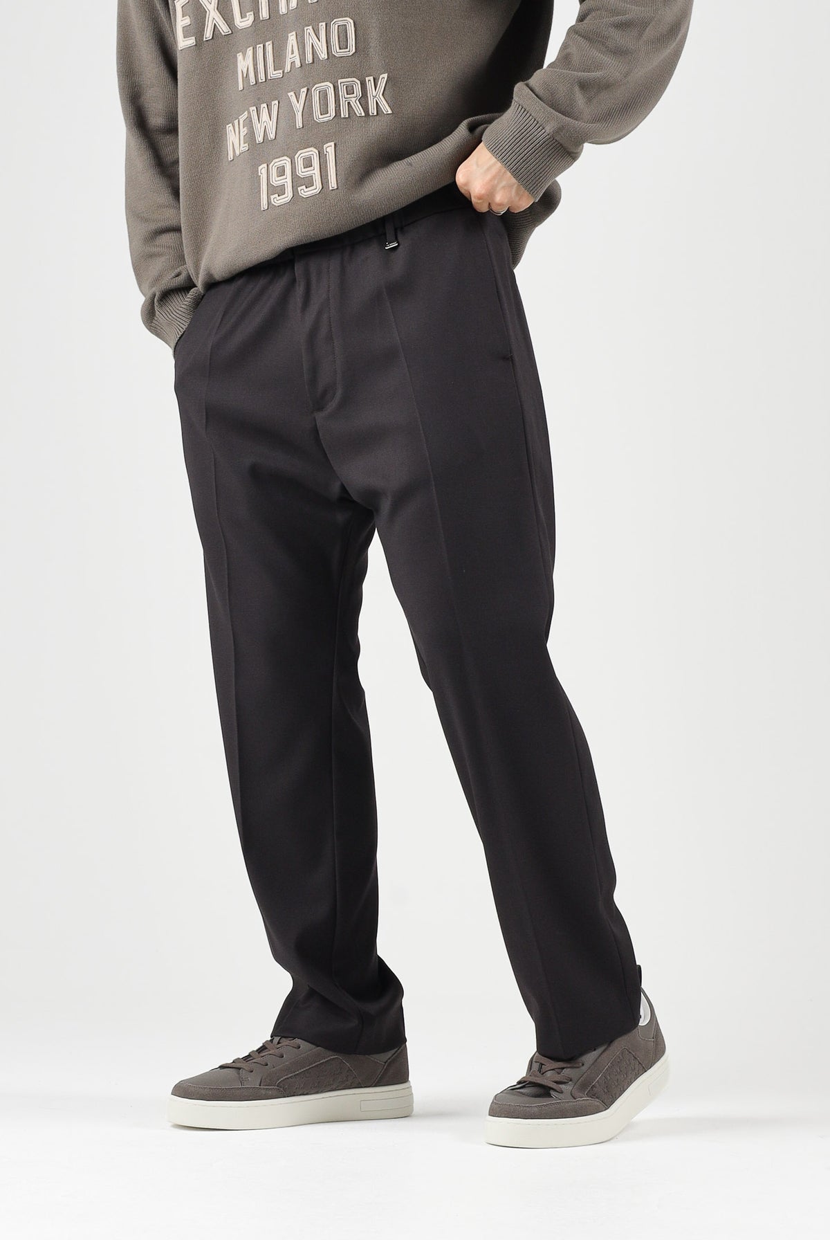 I'M BRIAN Pantaloni moro-marrone per uomo con vita elasticizzata e coulisse. PA3889 020 I'M BRIAN