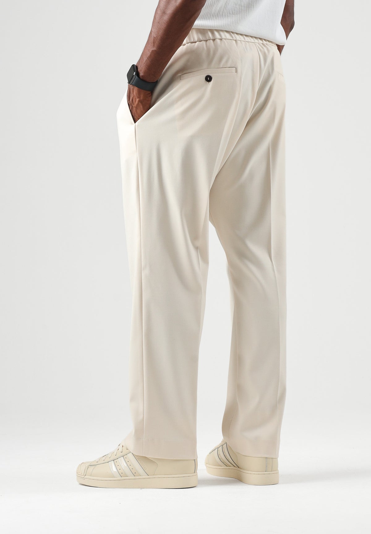 I'M BRIAN Pantaloni panna per uomo con taglio sartoriale dritto e rilassato. PA3889 PA I'M BRIAN
