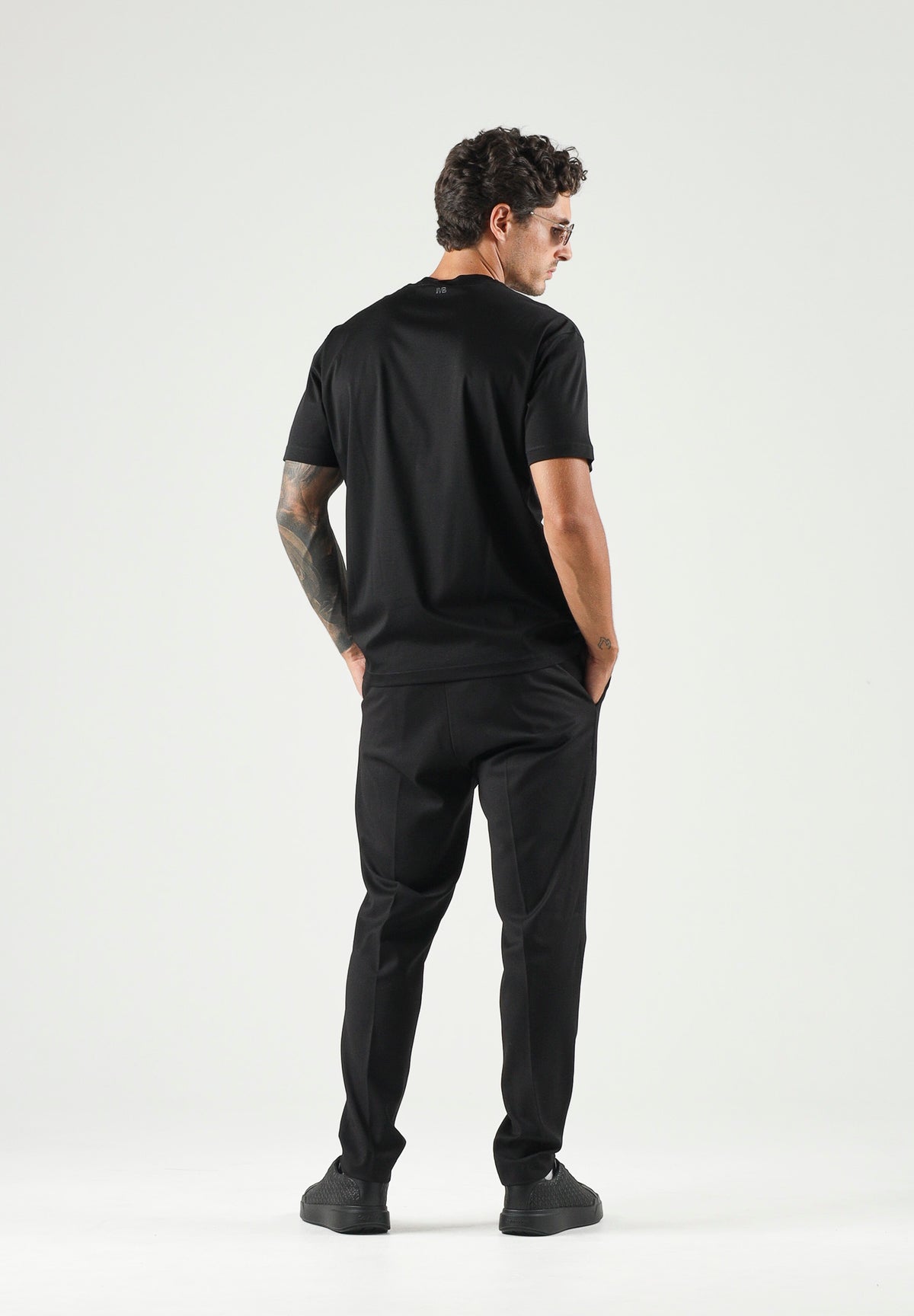 I'M BRIAN Pantalone elegante nero per uomo con passanti per cintura e taglio sartoriale. PA3893 009 I'M BRIAN