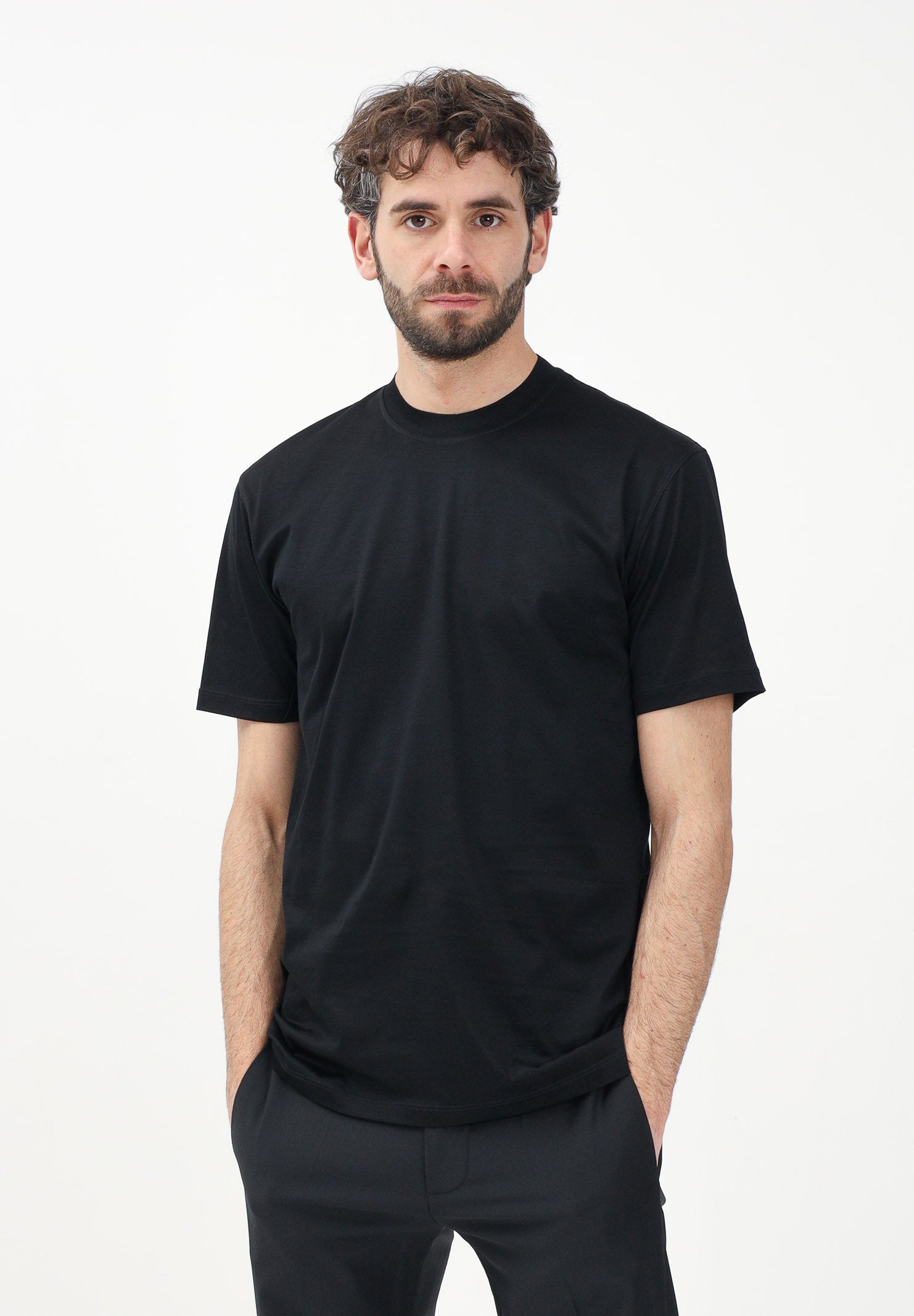 I'M BRIAN T-shirt a manica corta nera da uomo TS3327 009 I'M BRIAN
