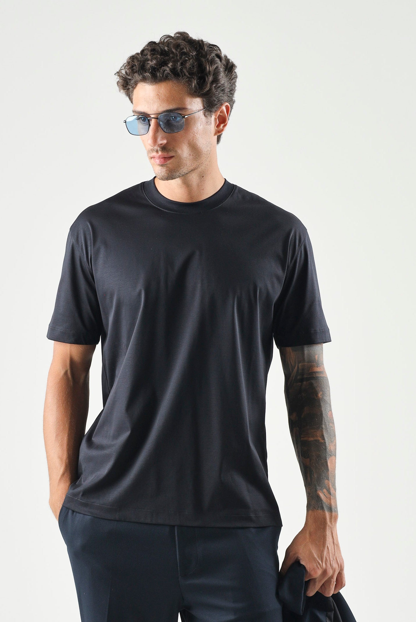 I'M BRIAN T-shirt basic girocollo blu da uomo TS3930 005 I'M BRIAN