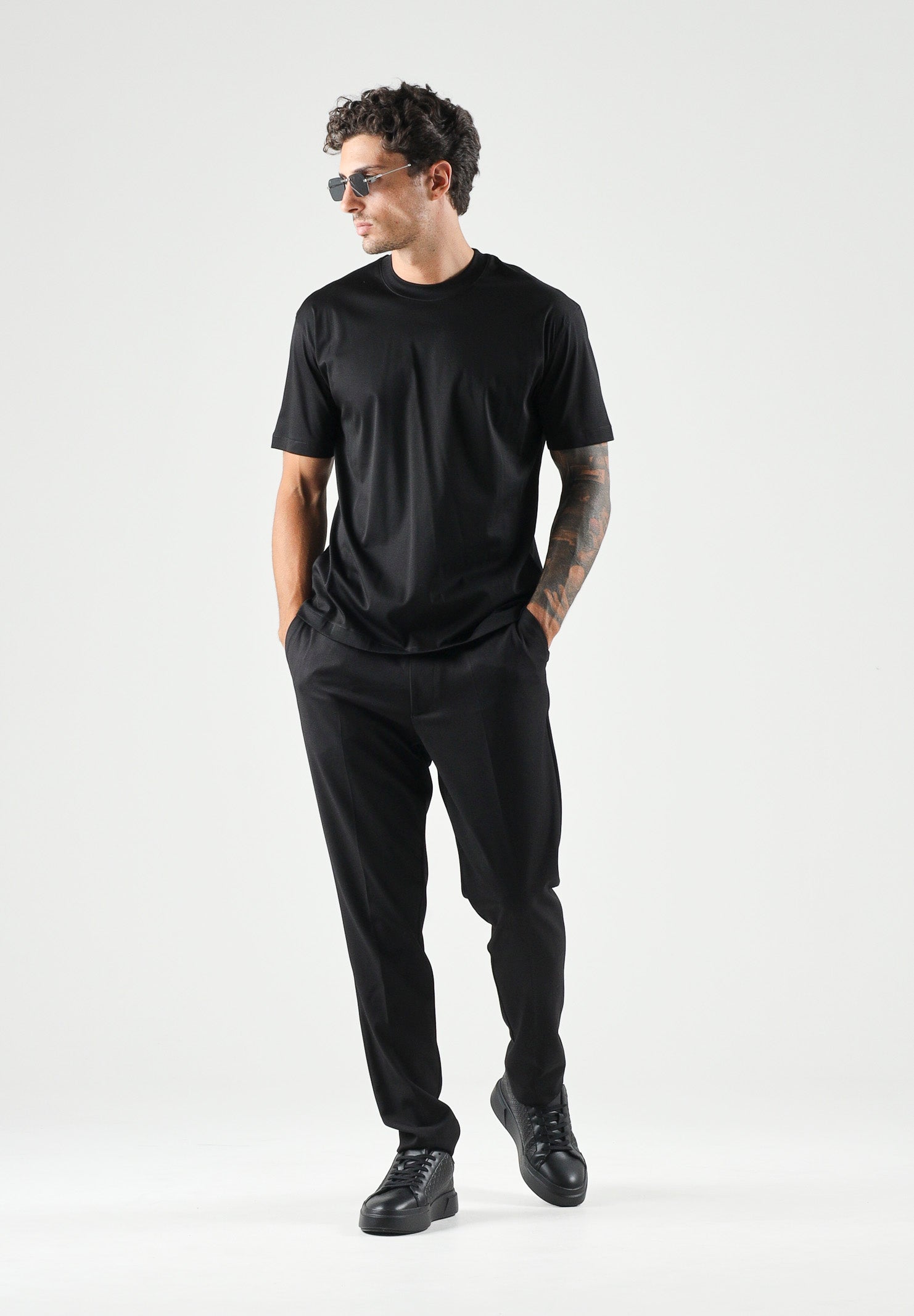 I'M BRIAN T-shirt basic girocollo nero da uomo TS3930 009 I'M BRIAN
