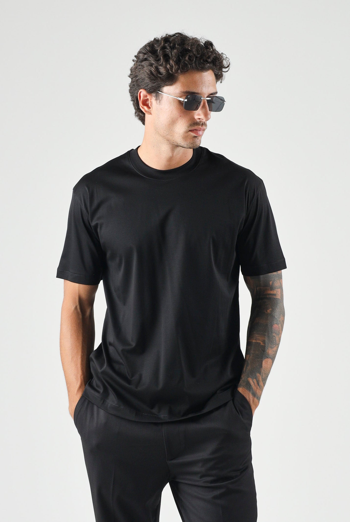 I'M BRIAN T-shirt basic girocollo nero da uomo TS3930 009 I'M BRIAN