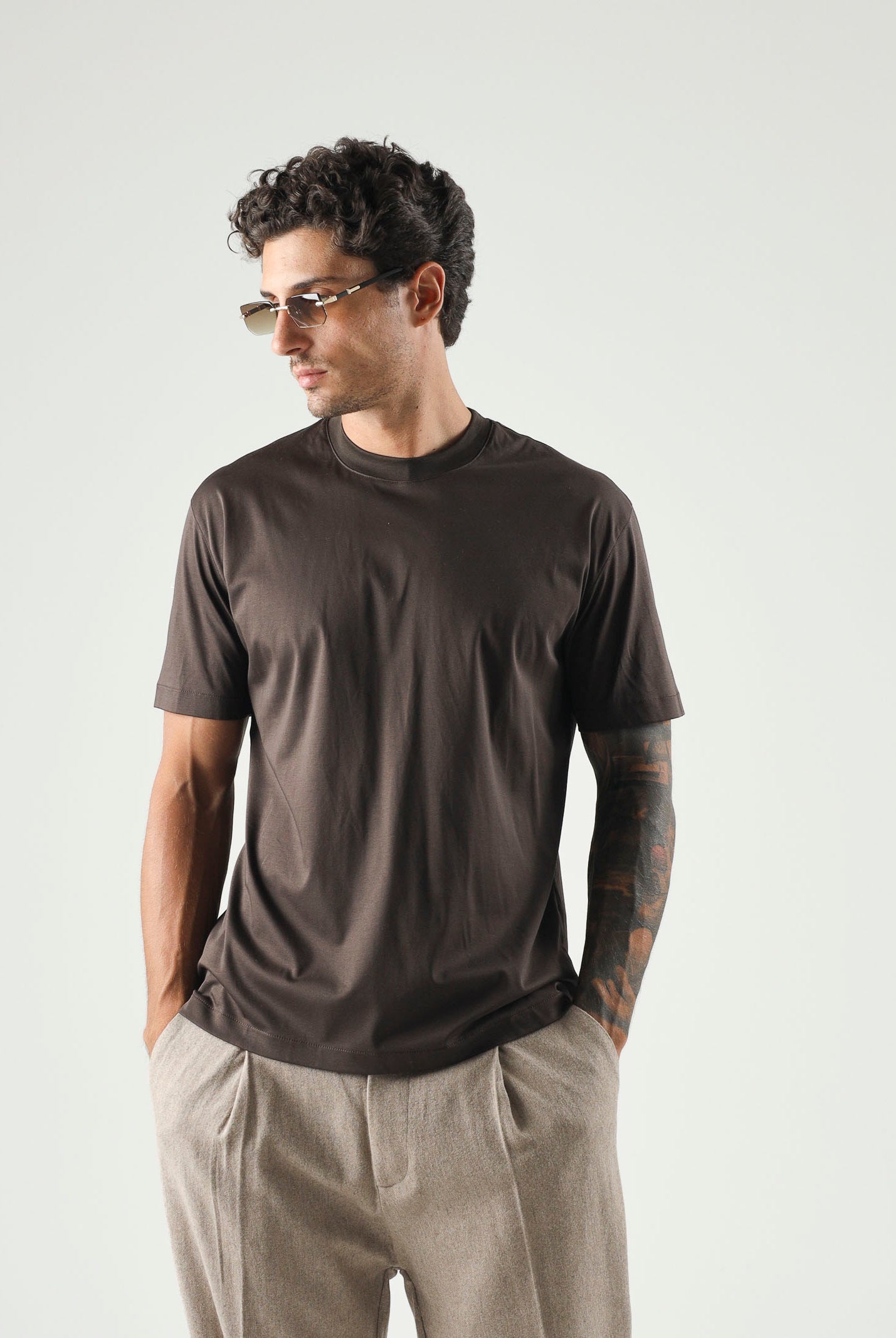 I'M BRIAN T-shirt moro-marrone girocollo da uomo TS3930 020 I'M BRIAN