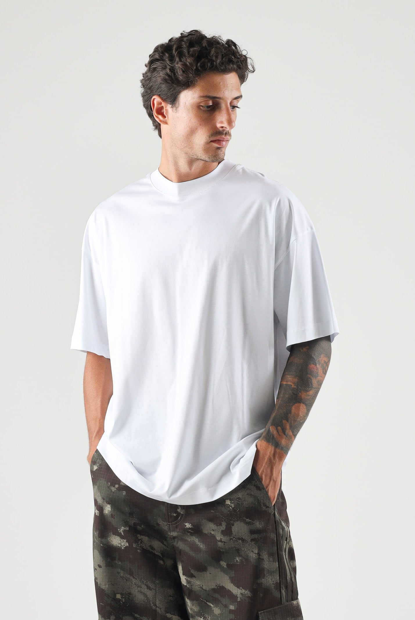 I'M BRIAN T-shirt girocollo bianca da uomo in tinta unita TS3931 002 I'M BRIAN