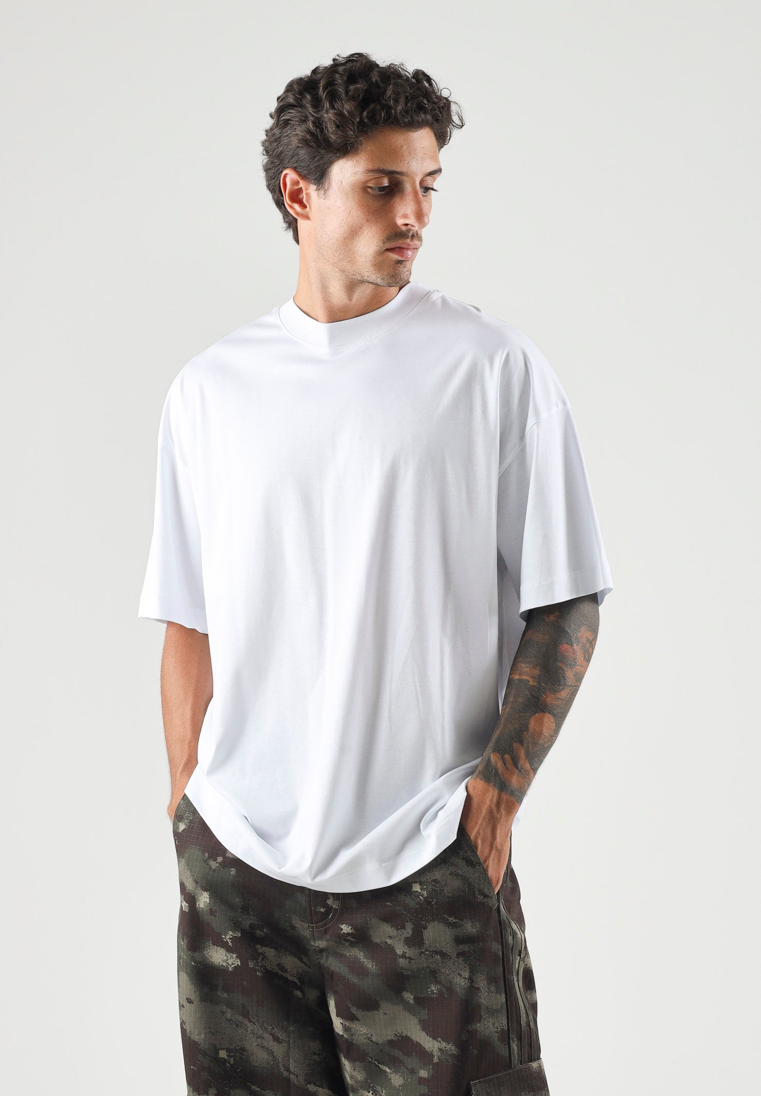 I'M BRIAN T-shirt girocollo bianca da uomo in tinta unita TS3931 002 I'M BRIAN
