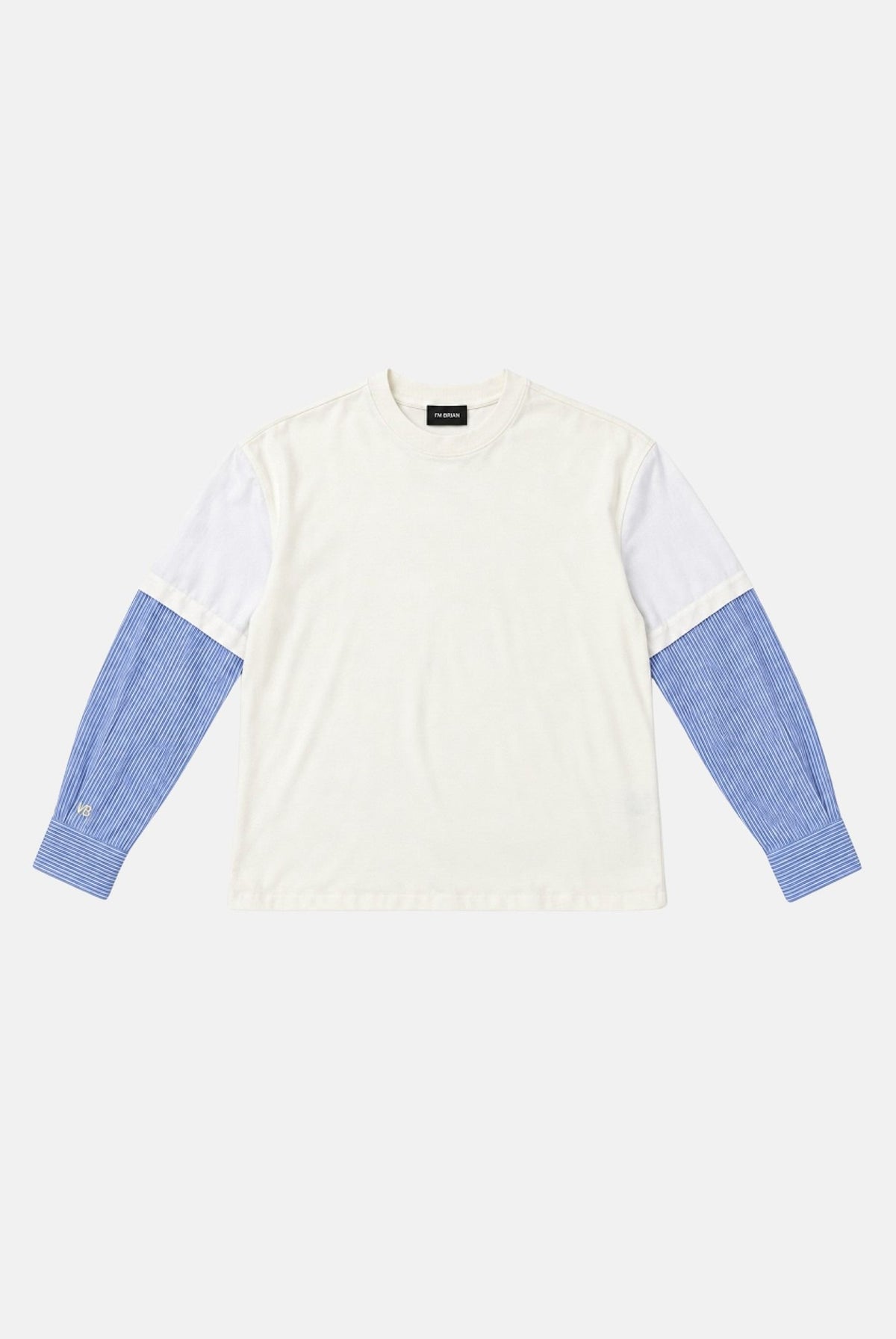 I'M BRIAN T-shirt manica lunga off white-bianca per uomo con design a contrasto bicolore e maniche lunghe dal taglio moderno TS3936 OFF I'M BRIAN