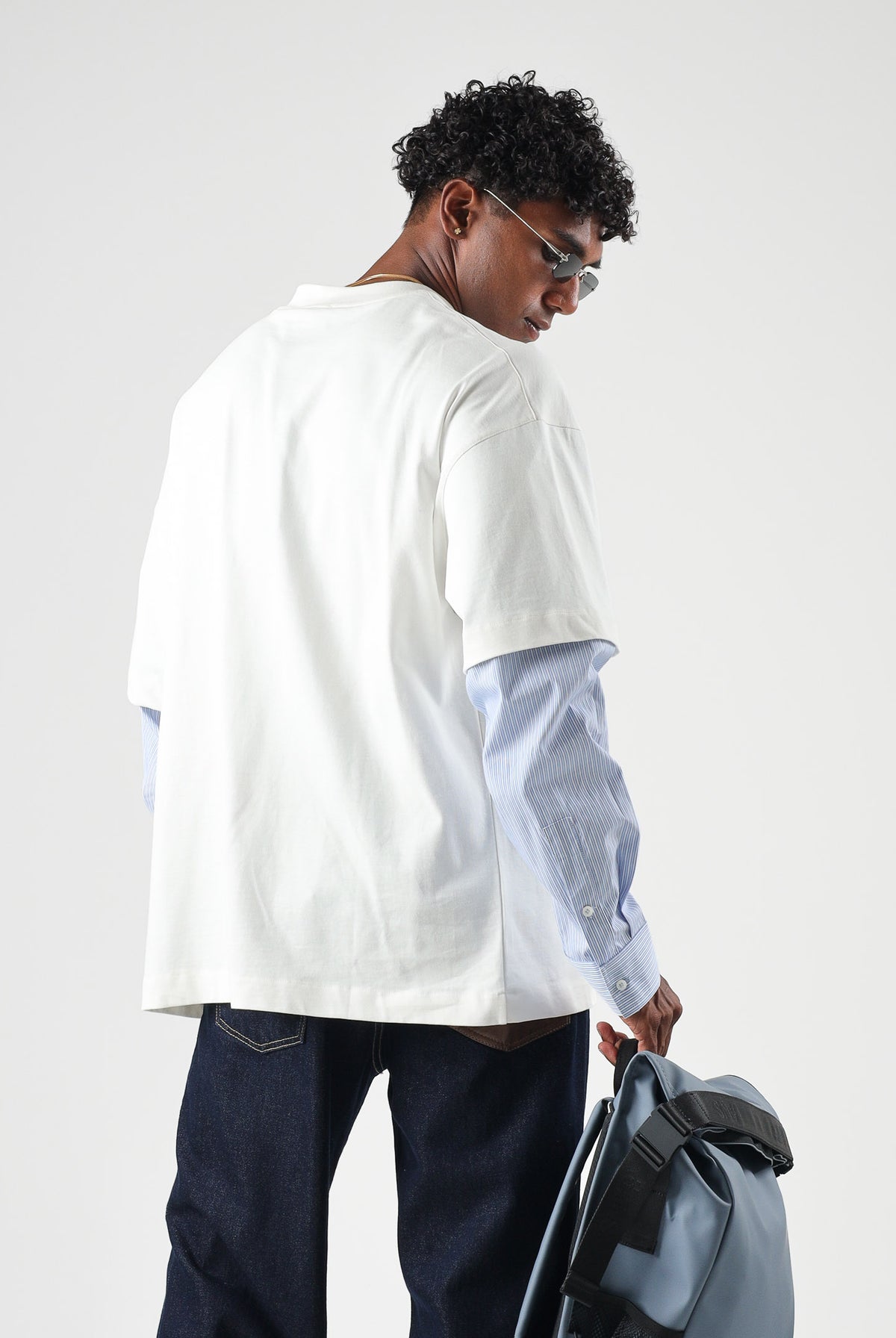 I'M BRIAN T-shirt manica lunga off white-bianca per uomo con design a contrasto bicolore e maniche lunghe dal taglio moderno TS3936 OFF I'M BRIAN