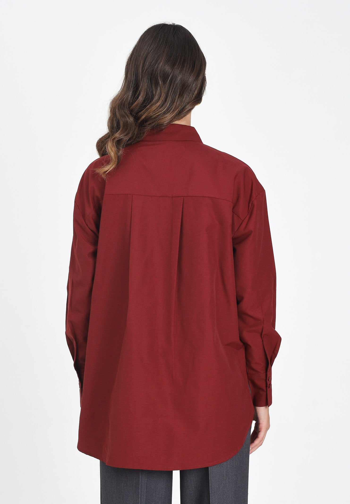 JDY Camicia a manica lunga bordeaux da donna 15311717 Cabernet JDY