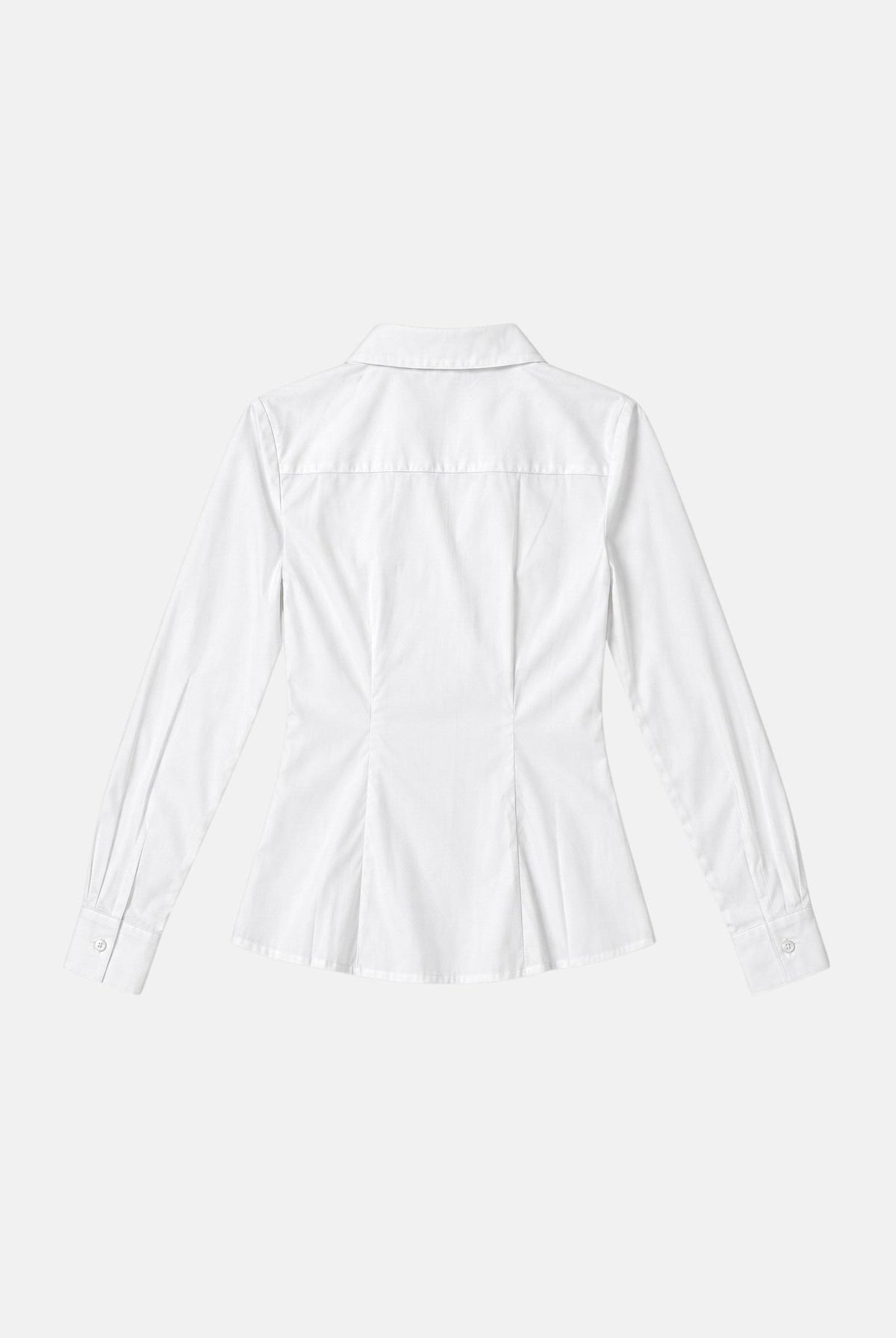 JDY camicia a manica lunga MIO bianca da donna con colletto classico e linea sagomata. 15370452 WH JDY