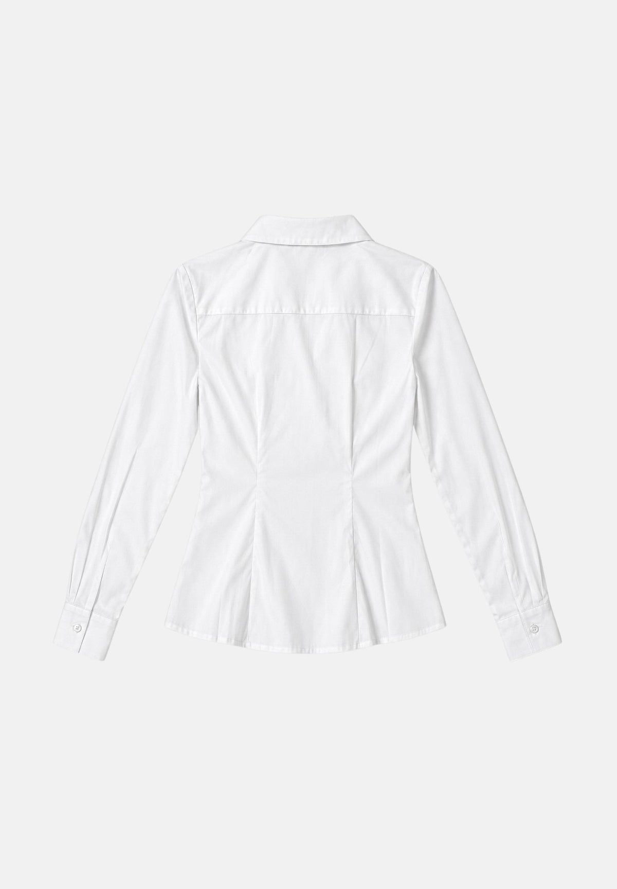 JDY Camicia manica lunga MIO bianca da donna con colletto classico e linea sagomata. 15370452 WH JDY