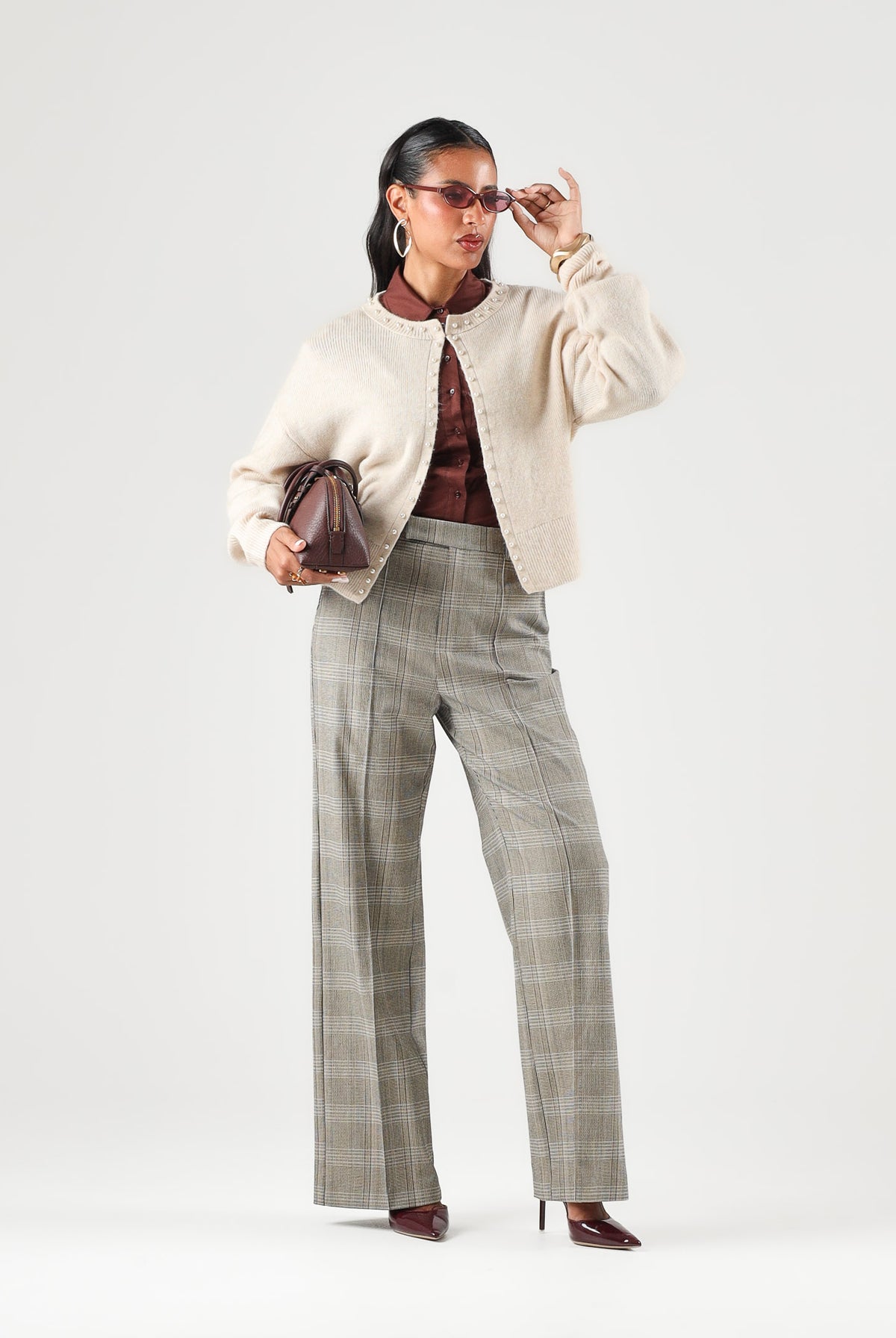 JDY Cardigan beige da donna con bottoni frontali a contrasto e scollo rotondo 15376584 SA JDY
