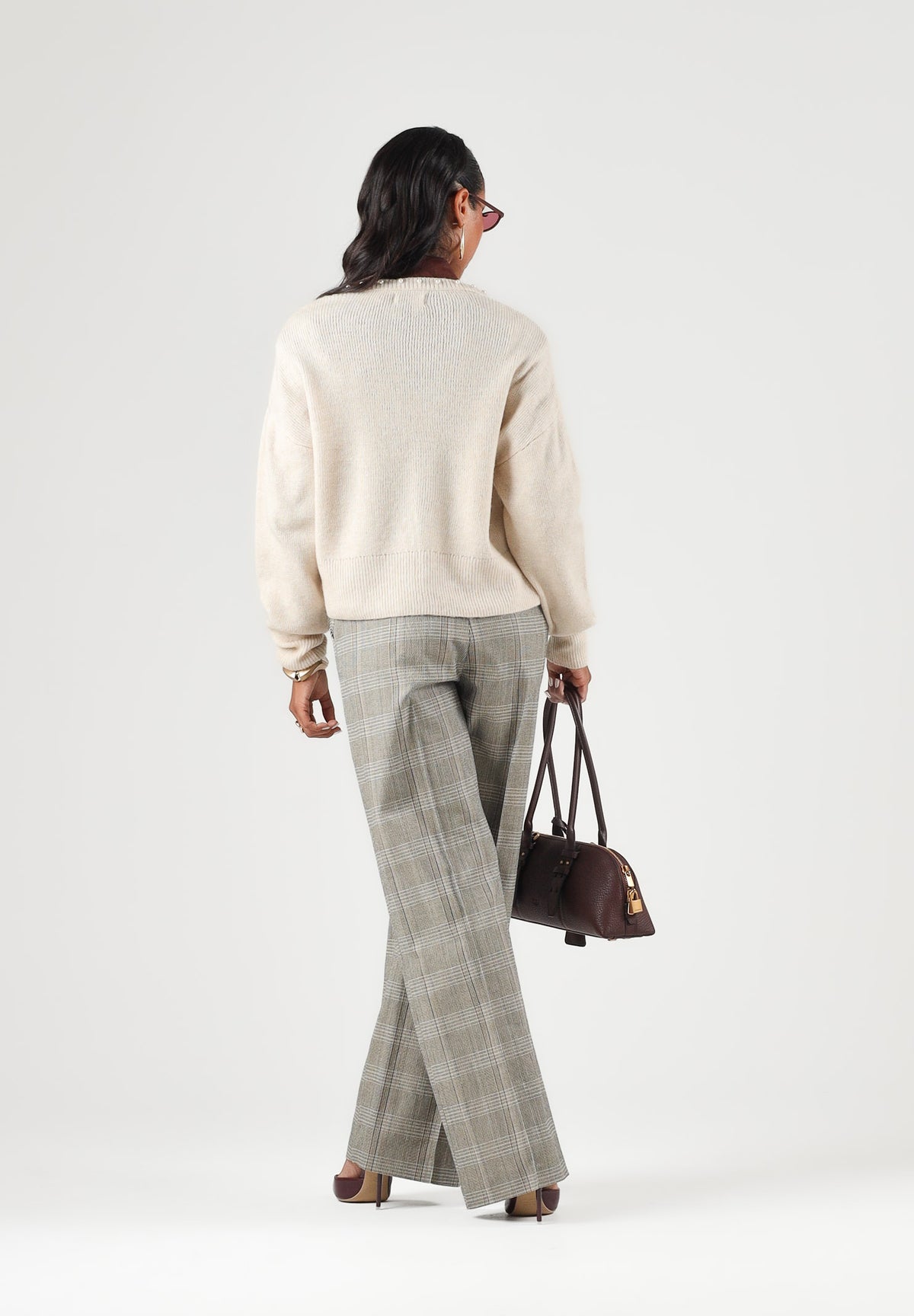 JDY Cardigan beige da donna con bottoni frontali a contrasto e scollo rotondo 15376584 SA JDY