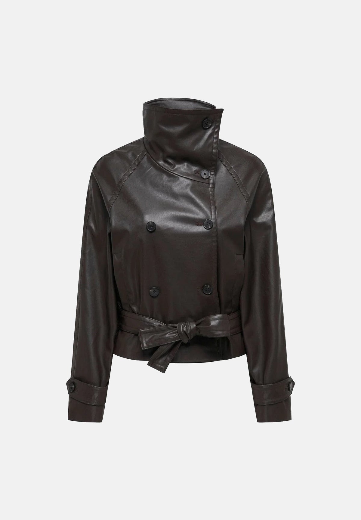 JDY Giacca in pelle JDYFAITH FAUX LEATHER chocolate torte-marrone scuro per donna con chiusura doppiopetto 15376704 CHTO JDY