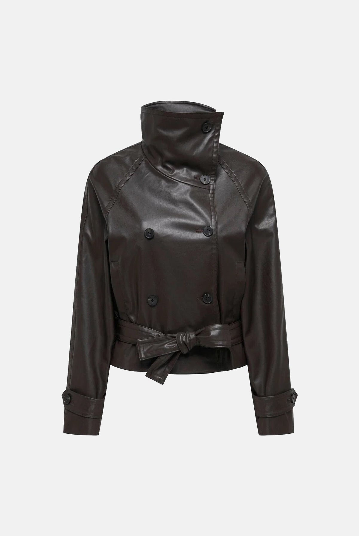 JDY Giacca in pelle JDYFAITH FAUX LEATHER chocolate torte-marrone scuro per donna con chiusura doppiopetto 15376704 CHTO JDY