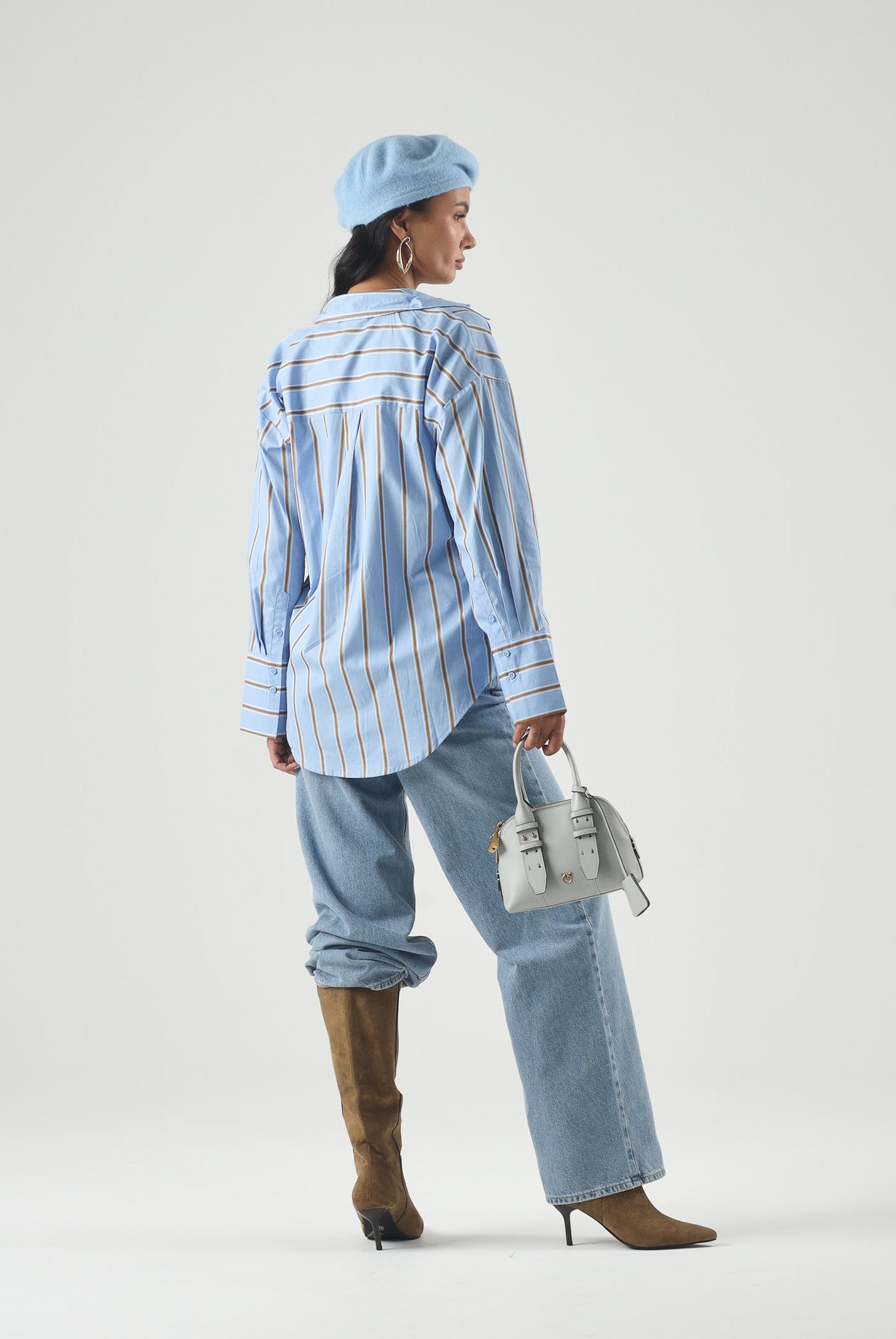 JDY Camicia JDYSERENA blue azzurro da donna con fantasia a righe verticali multicolore<BR/> 15380444 BEAI JDY