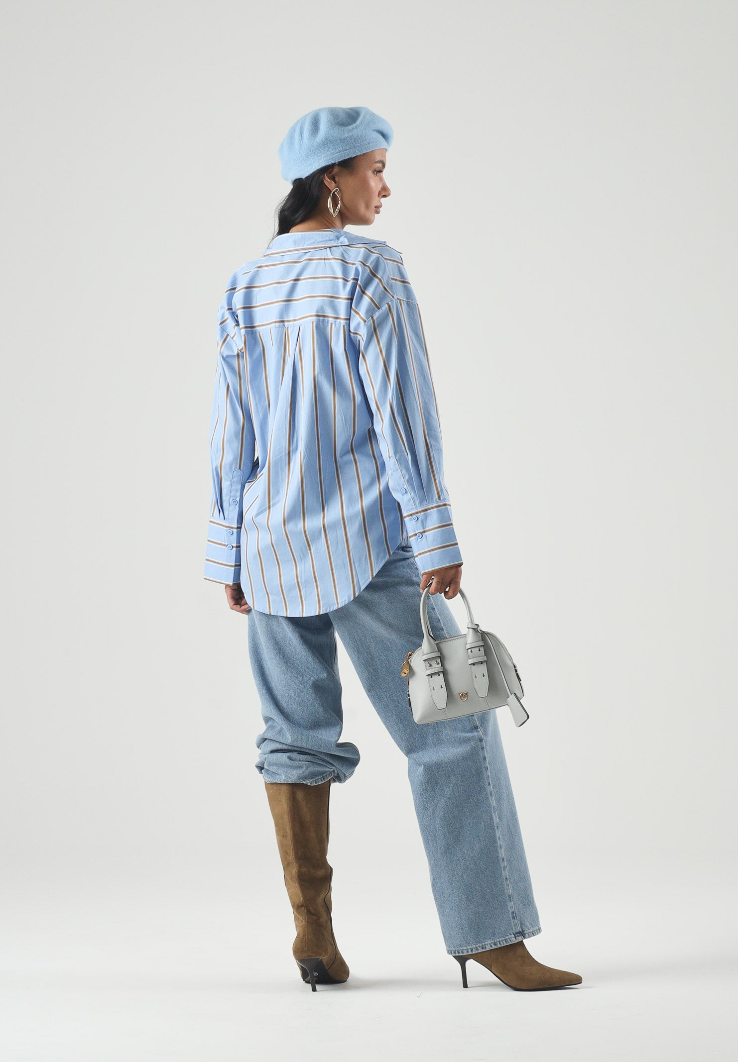 JDY Camicia JDYSERENA blue azzurro da donna con fantasia a righe verticali multicolore<BR/> 15380444 BEAI JDY