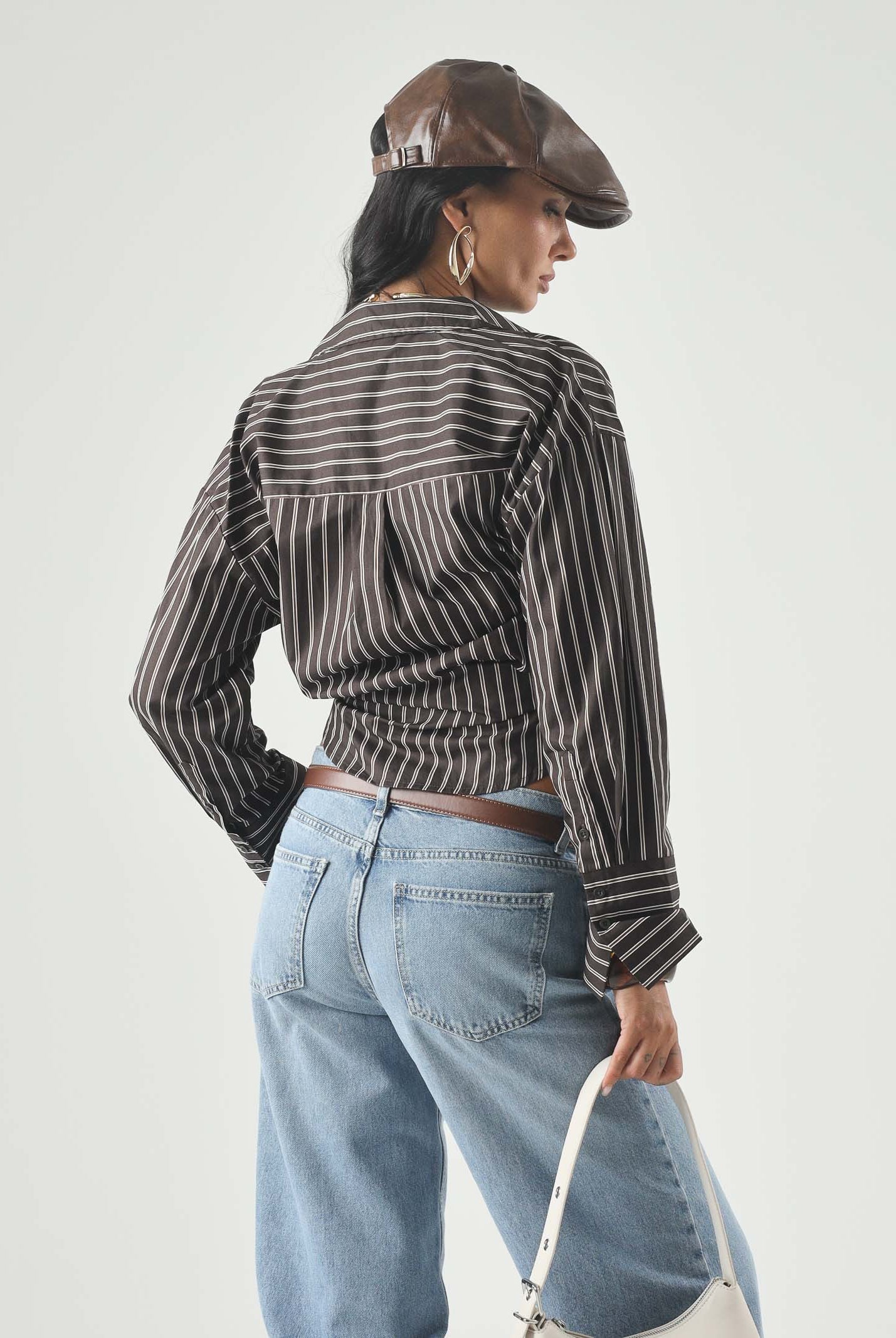 JDY Camicia JDYSERENA Chocolate Torte R marrone scuro da donna con fantasia a righe verticali multicolore. 15380444 CHTO JDY